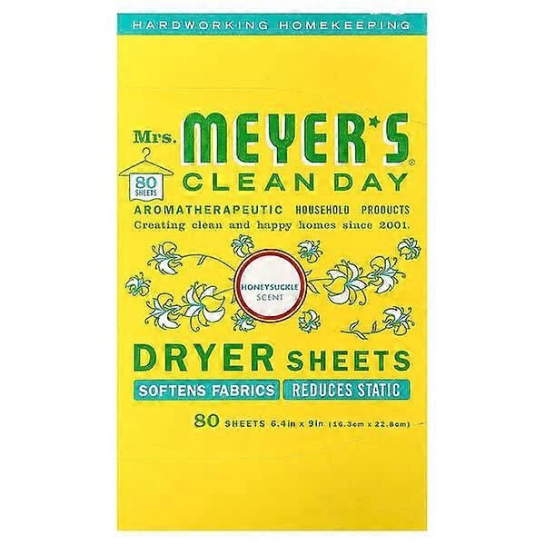 Mrs. Meyers Clean Day, Dryer Sheets, Honeysuckle, 80 Sheets