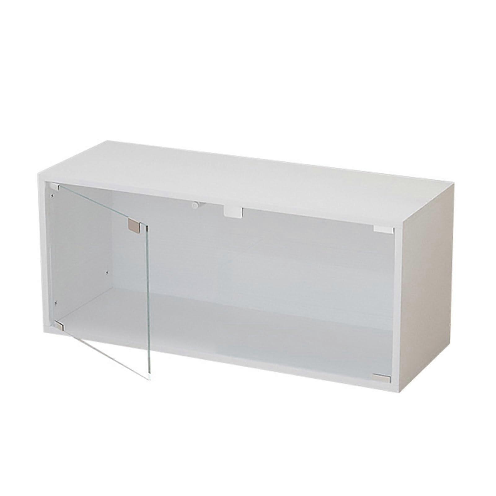 Display Cabinets WhiteA With Clear Acrylic Doors Stackable Toy Models Storage Showcase Countertop Organizer 80x30x35 CM