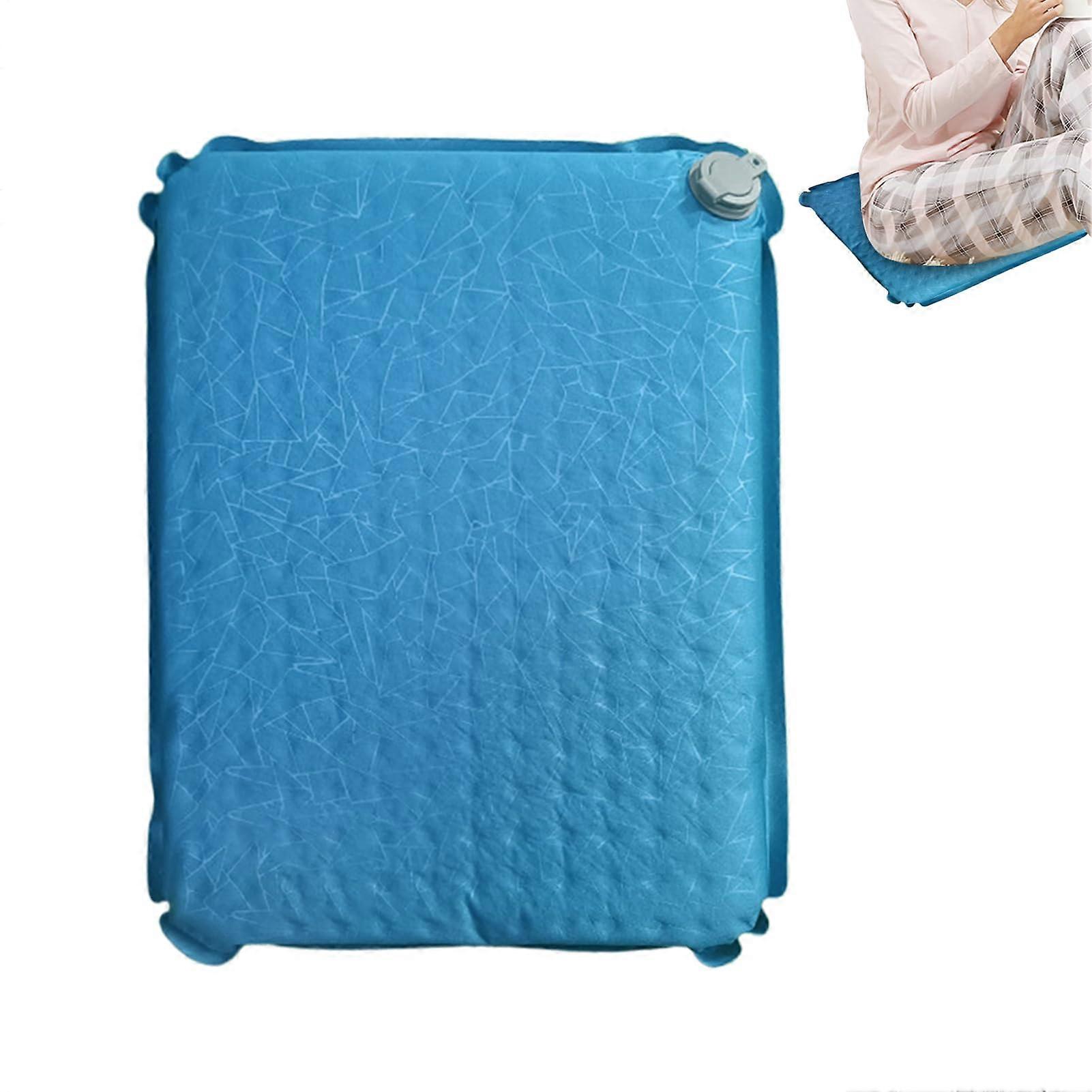 Chair Cushion Pad Inflatable Waterproof Lightweight Seat Durable Material For Outdoor Use Cyan Blue