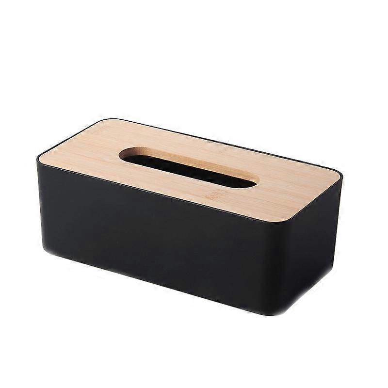 Rectangular Simple Tissue Box Suitable for Living Room, Bedroom, Bathroom and Office (black)