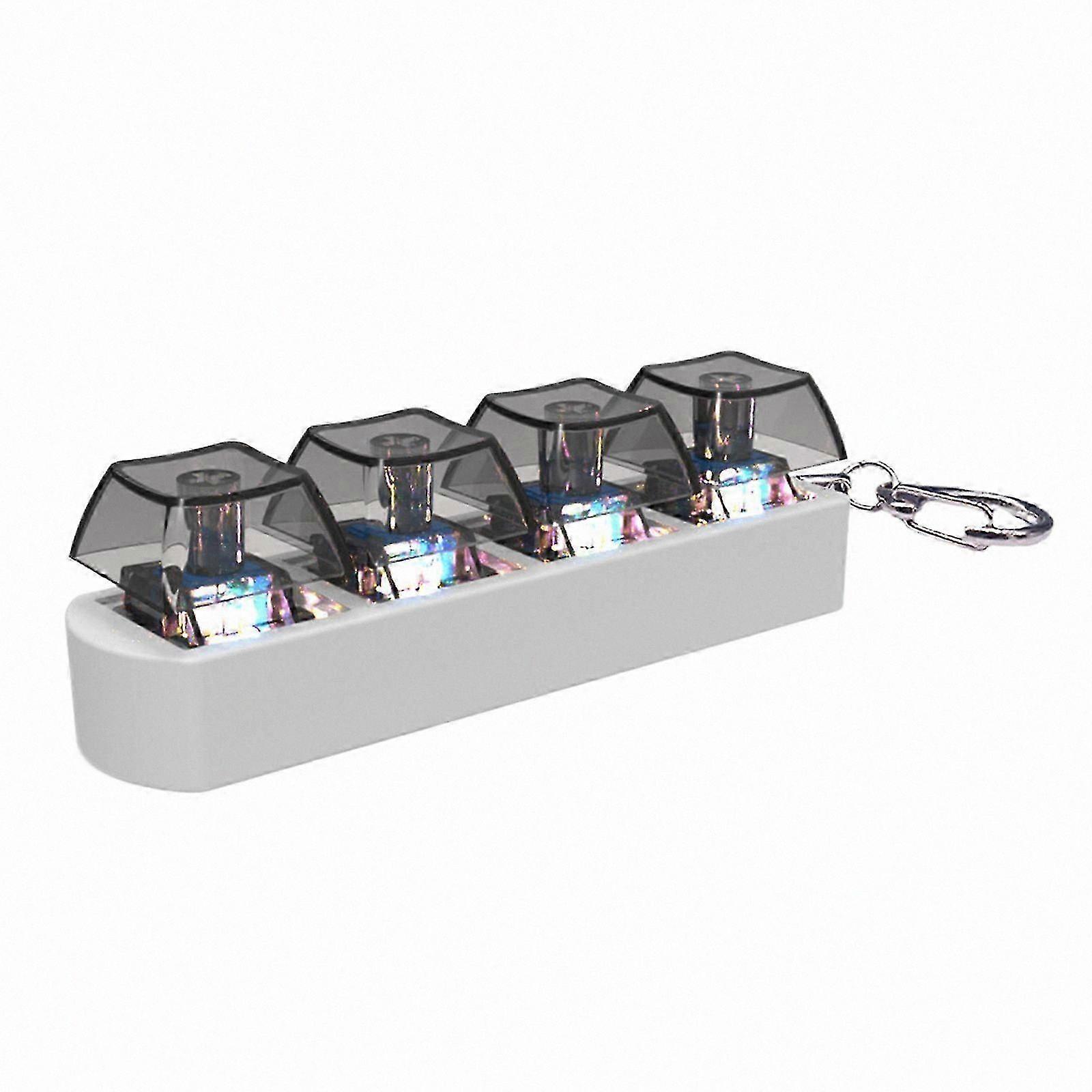 4-Key Keycap Tester with Multicolor LED, Smooth Operation for Stress Relief and Clicking Enjoyment