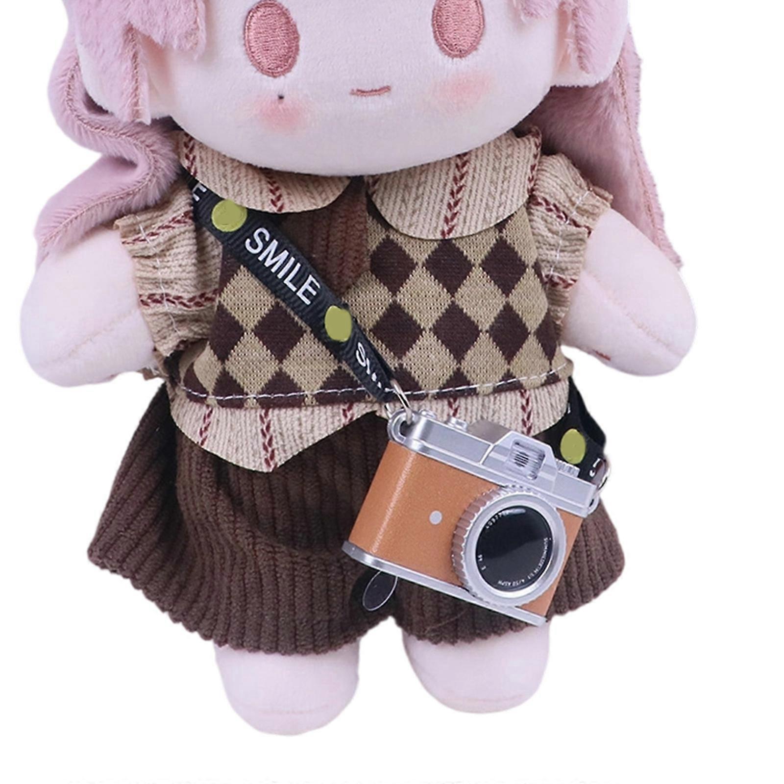 Fun Camera Shaped Keychain With LED Light Sound Feature 38CM Rope For Parties Daily Style  Yellow