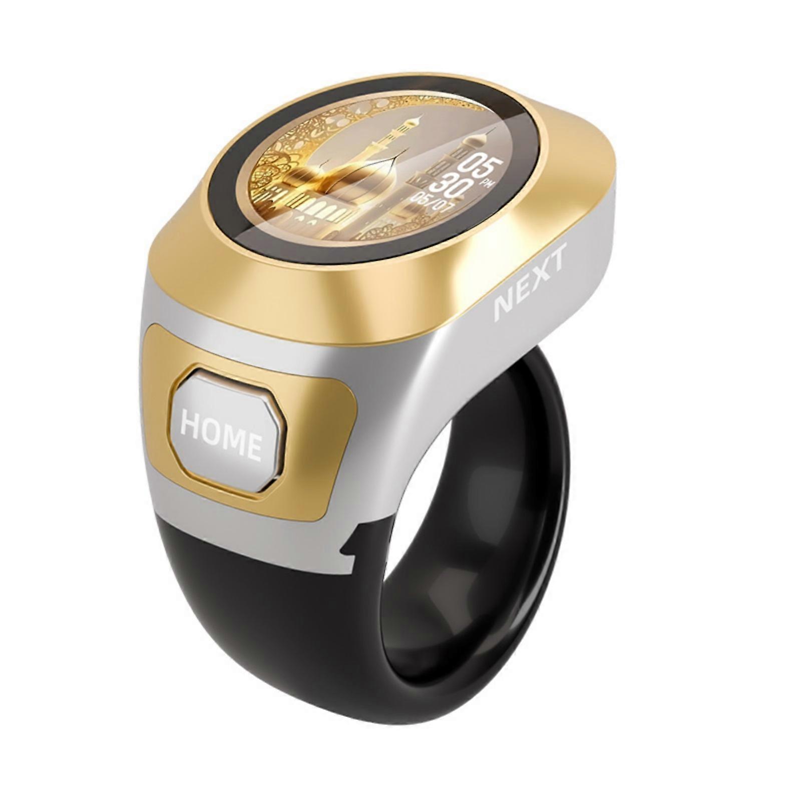 Colorful Color Screen Electronic Counter Tasbih Zikr Rings Adjustable Support App Sync For Fitness Tracking  White