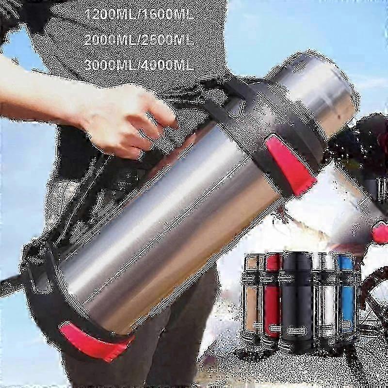 1200-4000ml store termoflasker vakuumflasker i rustfrit stål isoleret vand termisk kop med rem 48 timers insalation - Youa