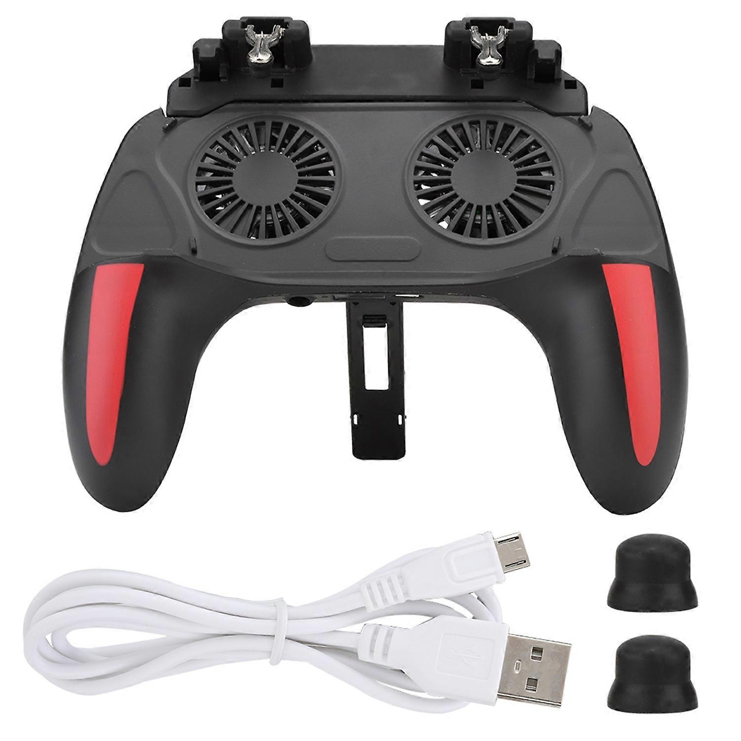 Mobile Phone Game Controller with Dual Cooling Fans Heat Dissipation Gamepad Power Handle