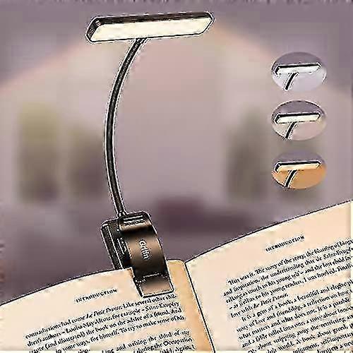 Gritin 19 LED Rechargeable Book Light with Memory, 3 Color Temps, Stepless Dimming, 80H Runtime