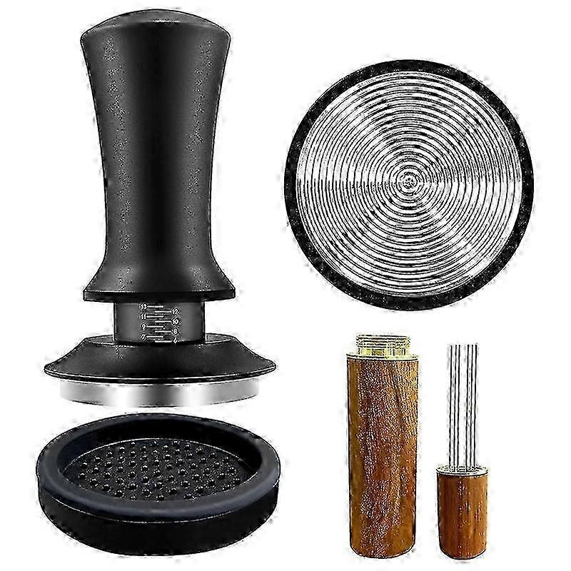 Coffee Espresso Tamper 51mm with WDT Tool, Calibrated Spring Loaded, with Silicone Mat, for Espresso
