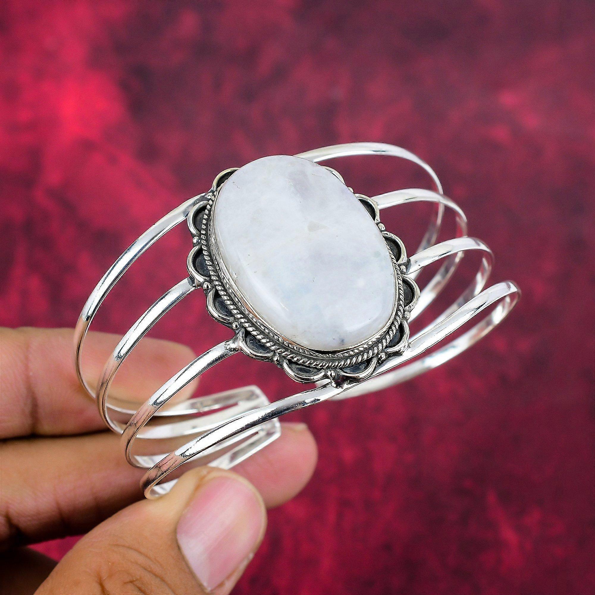 Rainbow Moonstone Bangle Gemstone Jewelry, 925 Solid Sterling Silver Bangle, Handmade Beautiful Jewelry Bangle