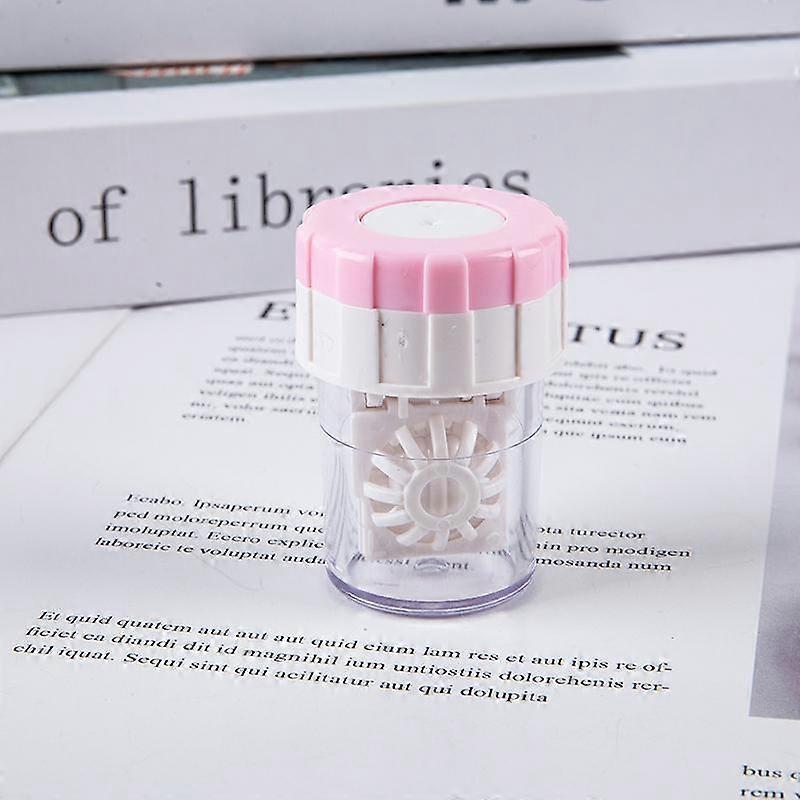 1Pcs Contact Lens Cleaner Case Box Manual Rotation Type Storage Holder Cleaning Tool