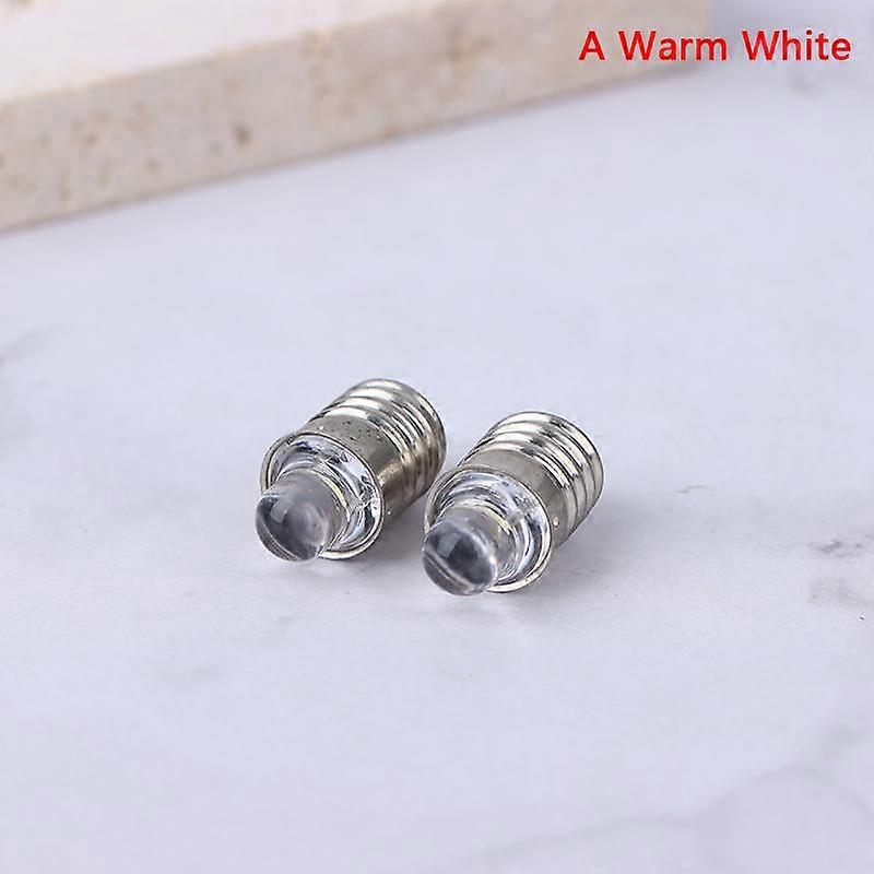 2Pcs E10 Led Flashlight Bulb Dc 3V 6V Instrument Bulb Indicator Lamp Replacement Torch Bulb Bike Lamp Warm White White