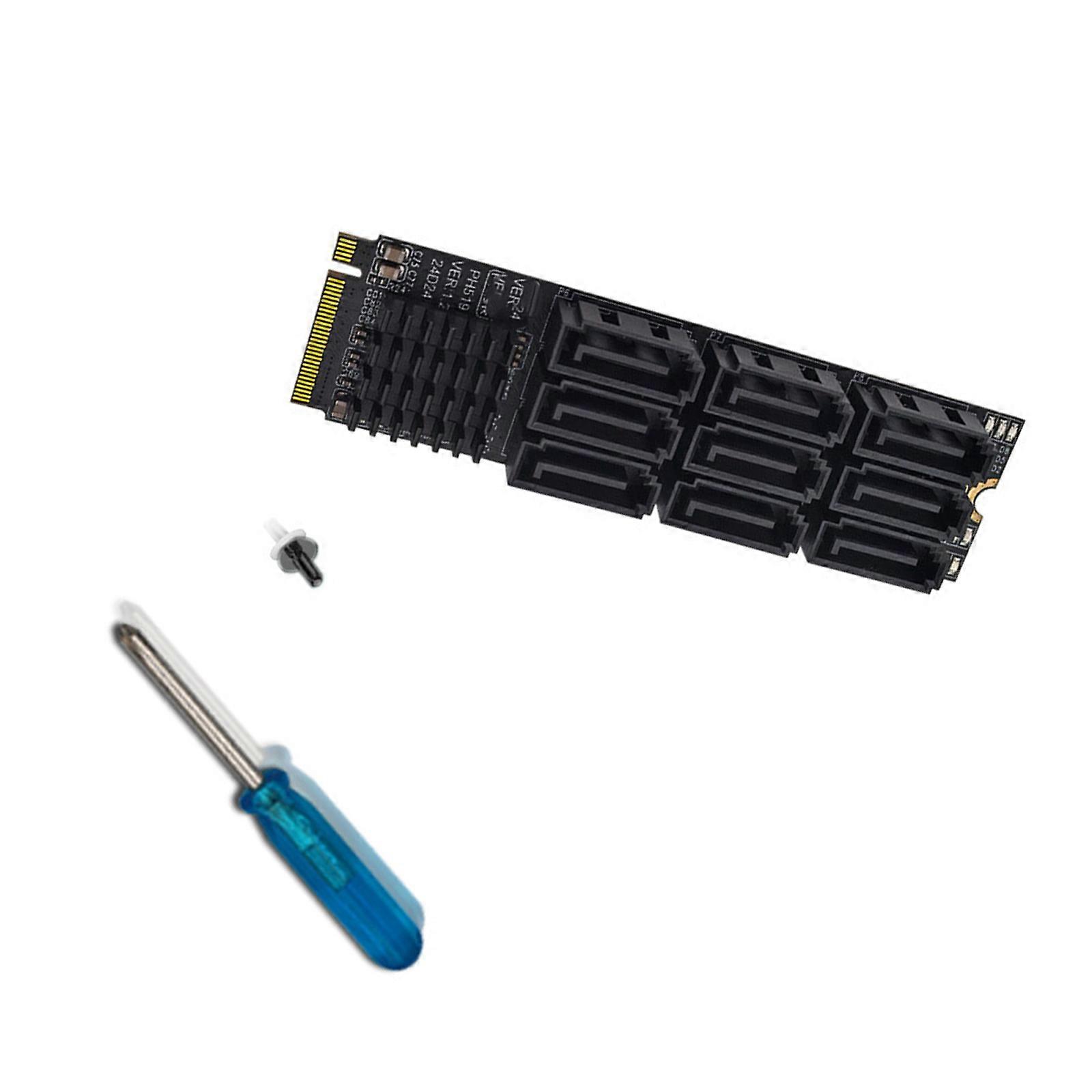 SATA3 6Gbps PCIe SATA3 Adapter Expansion 9 Port For Multiple Devices Easy Installation and Advanced Thermal Design Multicolor