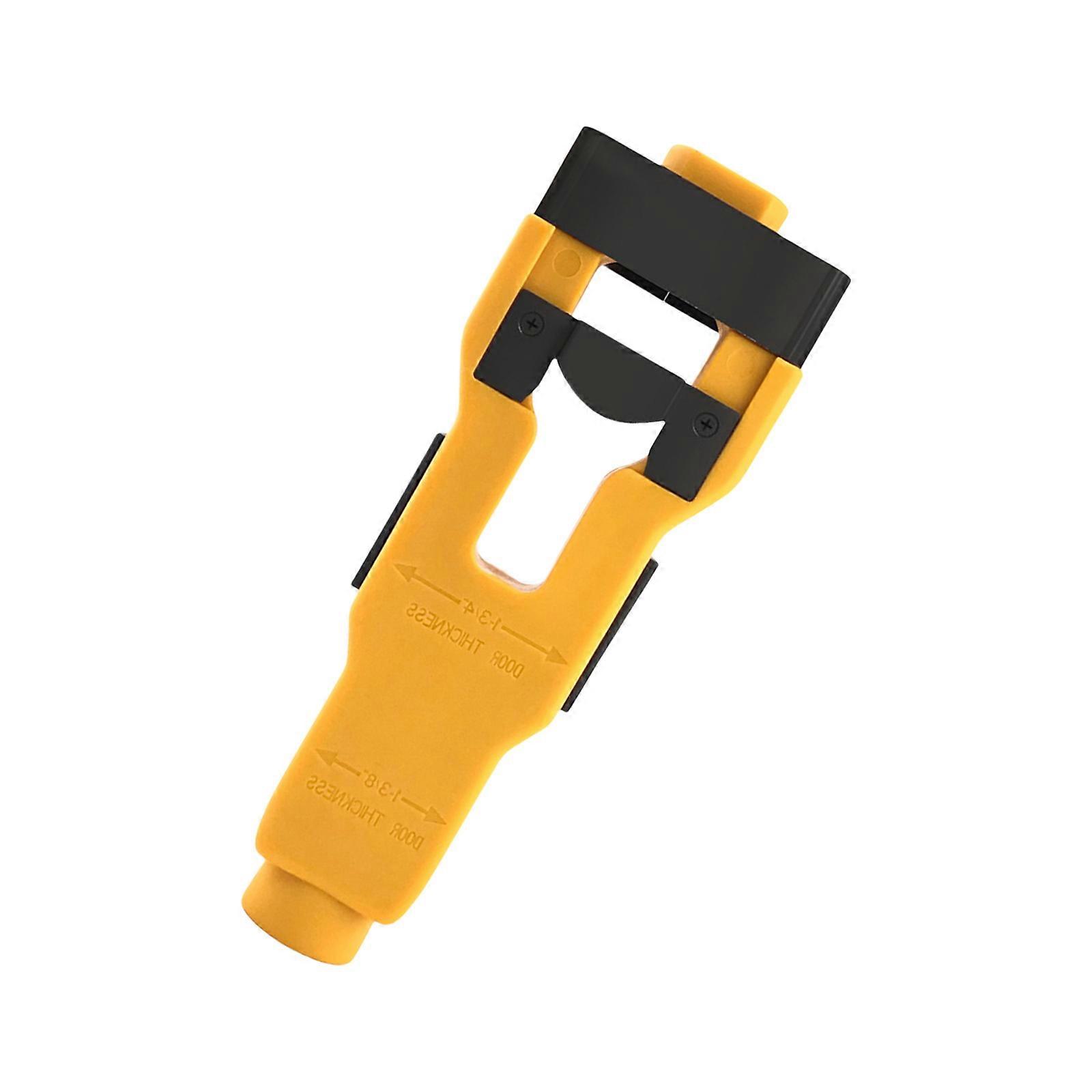 Accuracy Door Lock Mortising Device With Double Measurement Marking For Standard 1~3/4" And 1~3/8" Door Thickness  Yellow