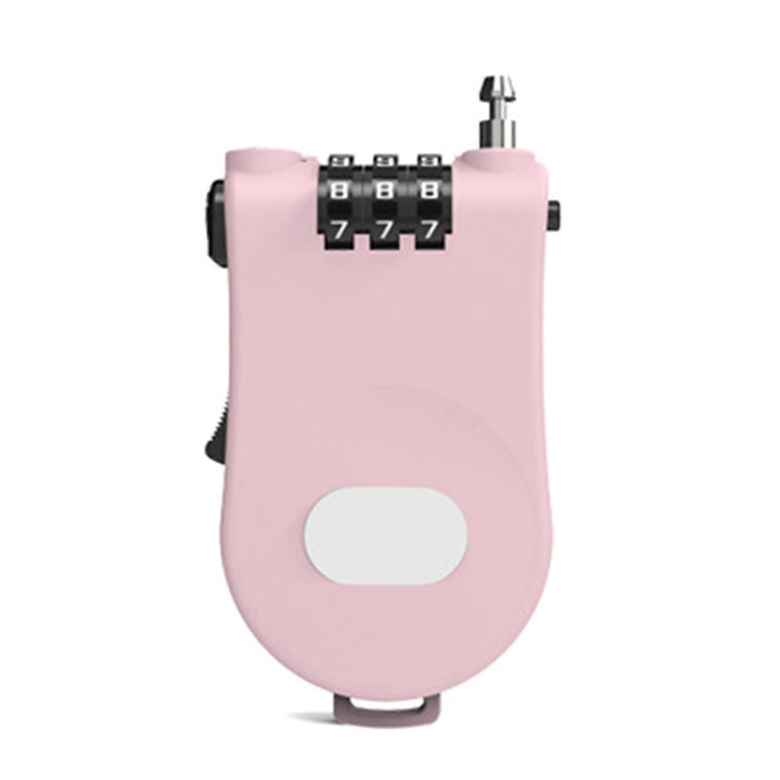 Compacts Combination Lock Portables Anti Thefts 3 Digits Passwords Lock for Bicycles Helmets Luggage Backpacks  Pink