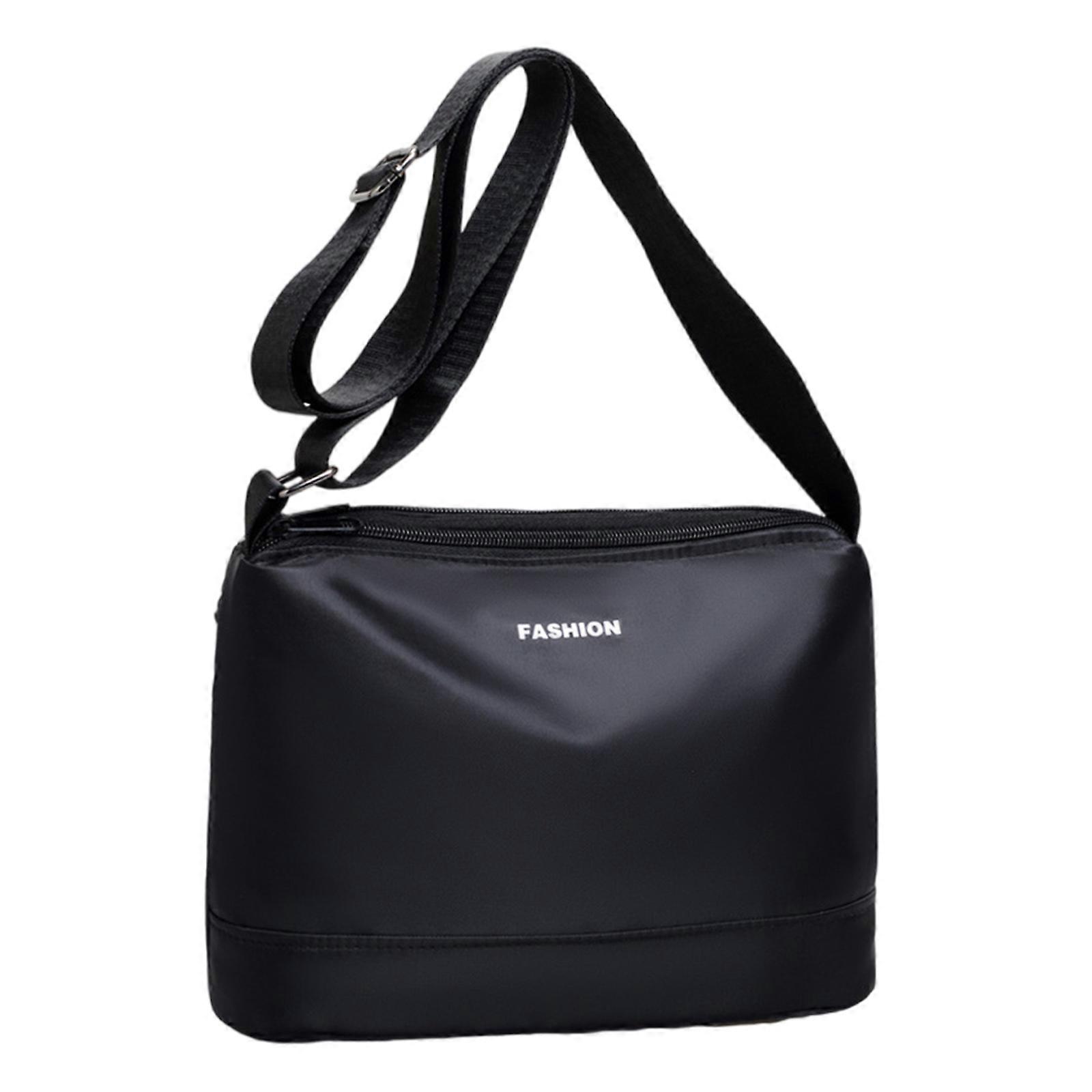 Water Resistant Nylon Shoulder Bag Multi Layer Design Spacious Capacity Adjustable Strap For Daily Essential Multicolor