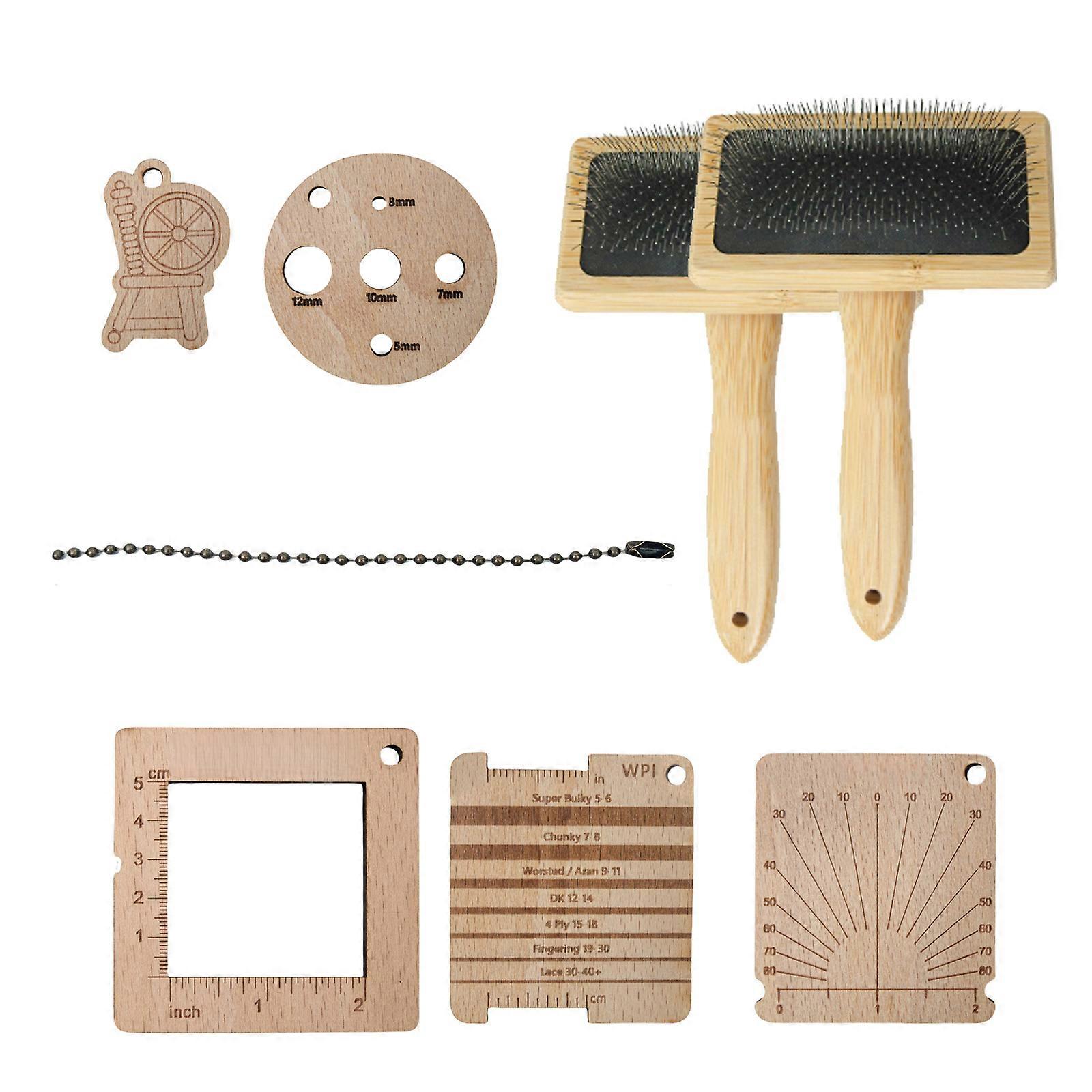 Ahşap Örgü İplik Ölçer Cetvel Yün Taşıyıcılar Örgü Ölçer Örgü Cetvel Araç Seti Örgü Tığ İşi S