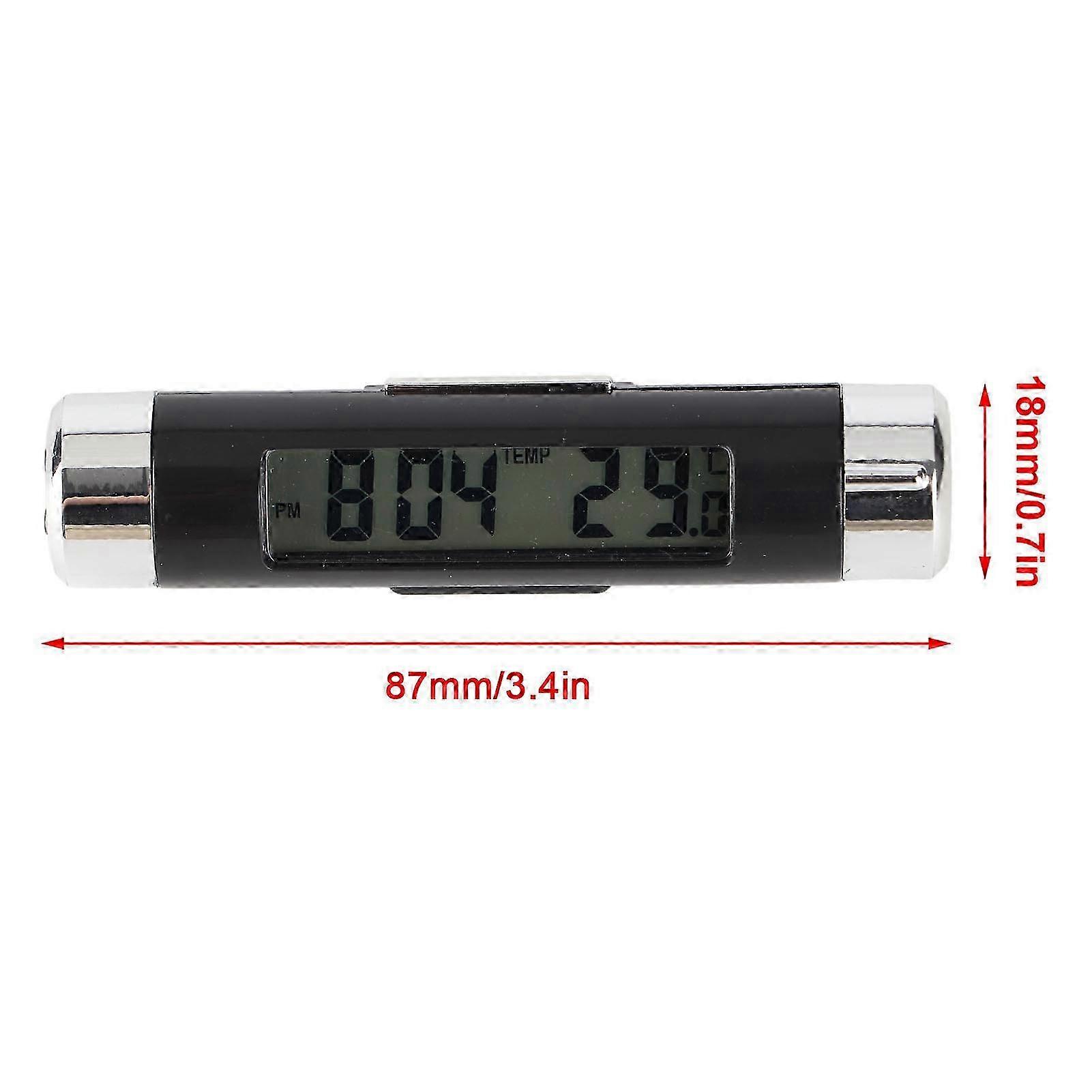 Vehicle Digital Clock Thermometer with LED Backlight, Multi Functional Electronic Car Gadget