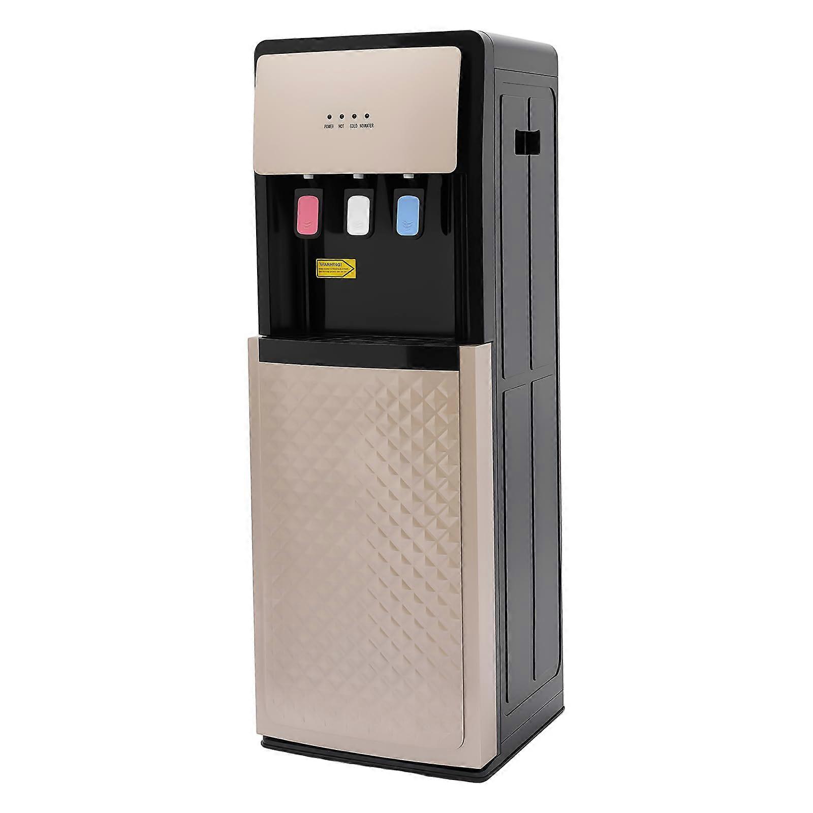 Bottom Loading Hot and Cold Water Cooler, 5 Gallon Floor Standing Dispenser with 3 Temperature Settings for Home and Office (Champagne Gold)