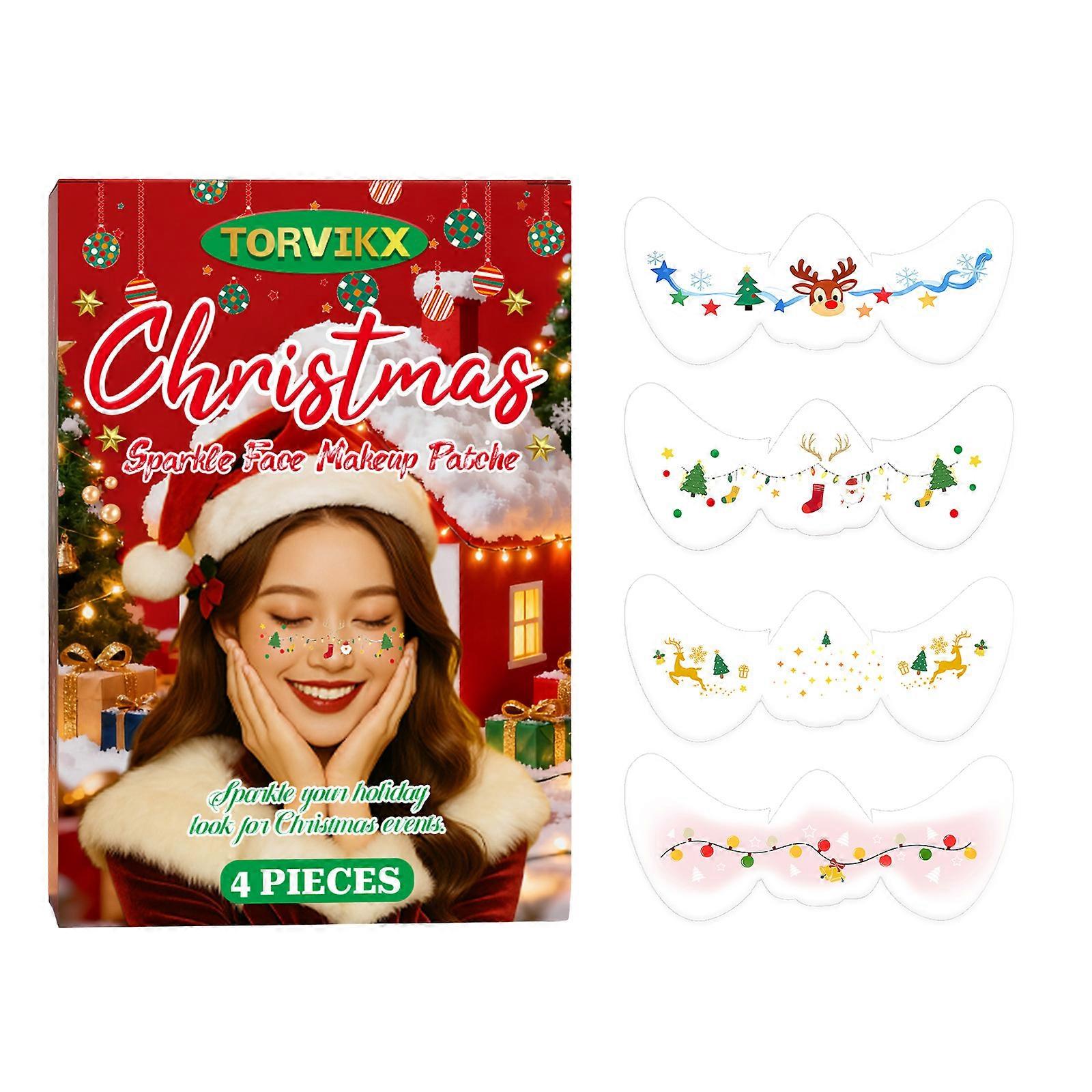 Christmas Face Tattoos Water Transfer Sheets