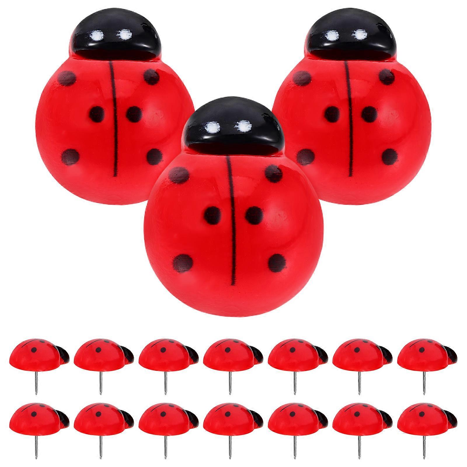 Creative Ladybug Push Pins Decorative Thumb Tacks for Office 20Pcs