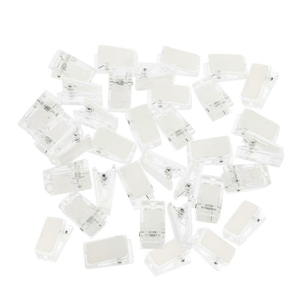Adhesive Badge Clips Mini Plastic Clips for Name Tags 60Pcs Clear Design
