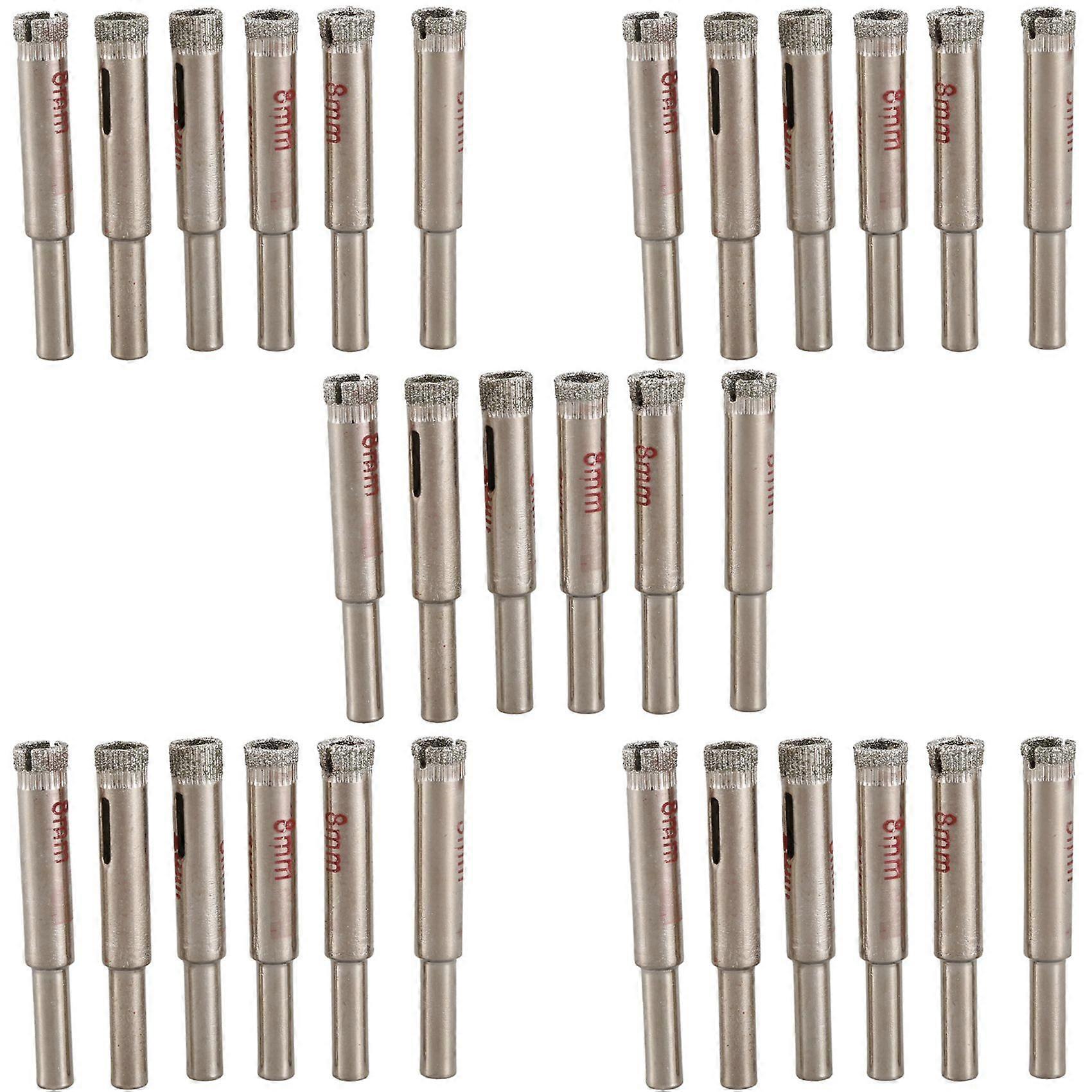 30 Pcs 8mm Diamond Core Drill Bits Ceramic Tile Glass Hole Saw