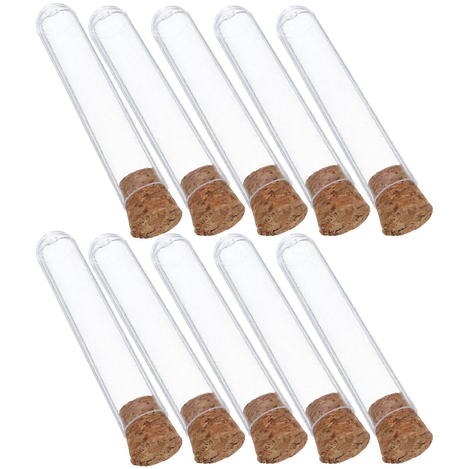20pcs Leakproof Disposable Plastic Test Tubes for Labs with Stoppers Ideal for Samples Transparent
