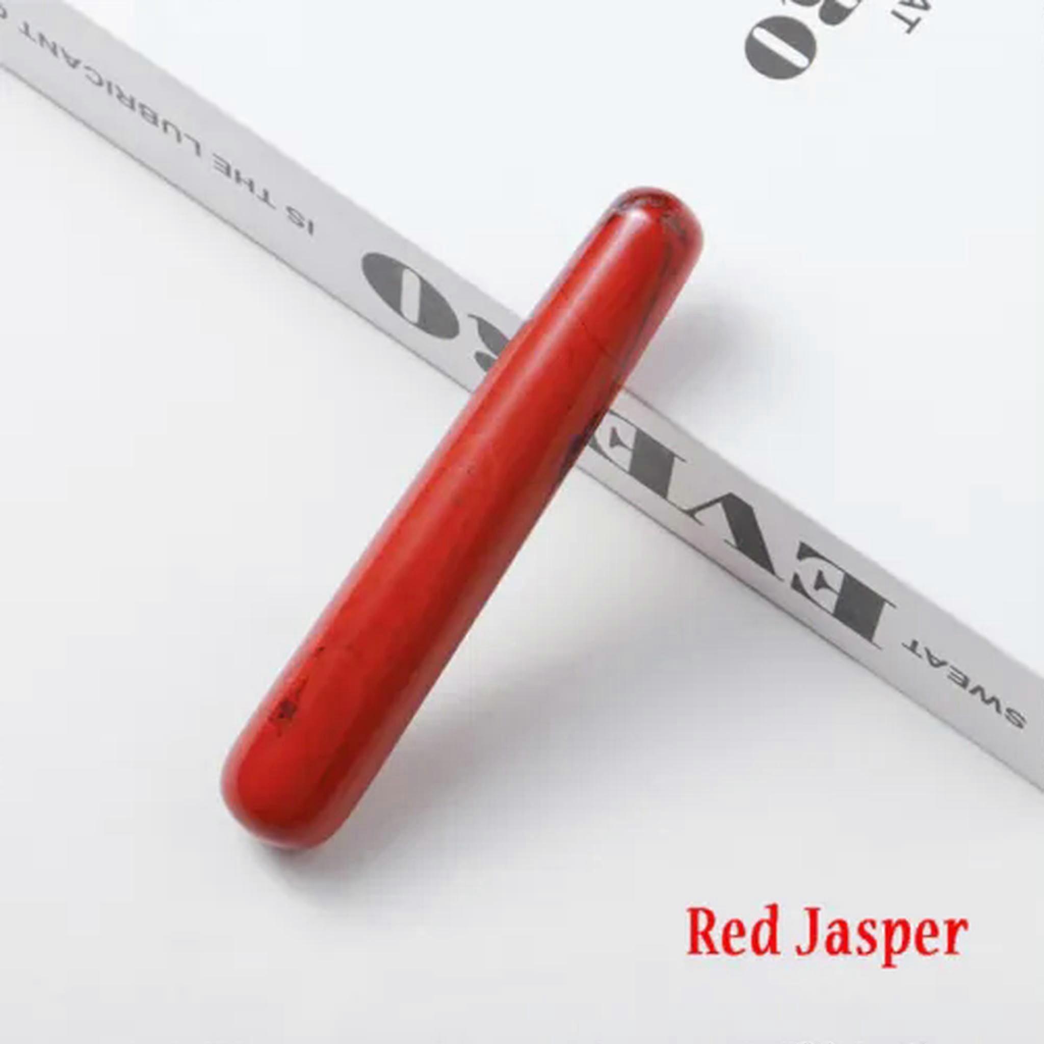 RSAMD Healing Crystal Stone Acupunture Point Massage Wand Stick Scraping Gua Sha-Red Jasper