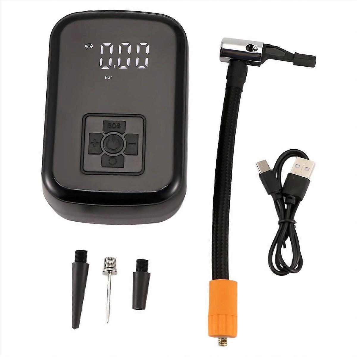 Bärbar billuftpump USB-laddning digital display däckpump