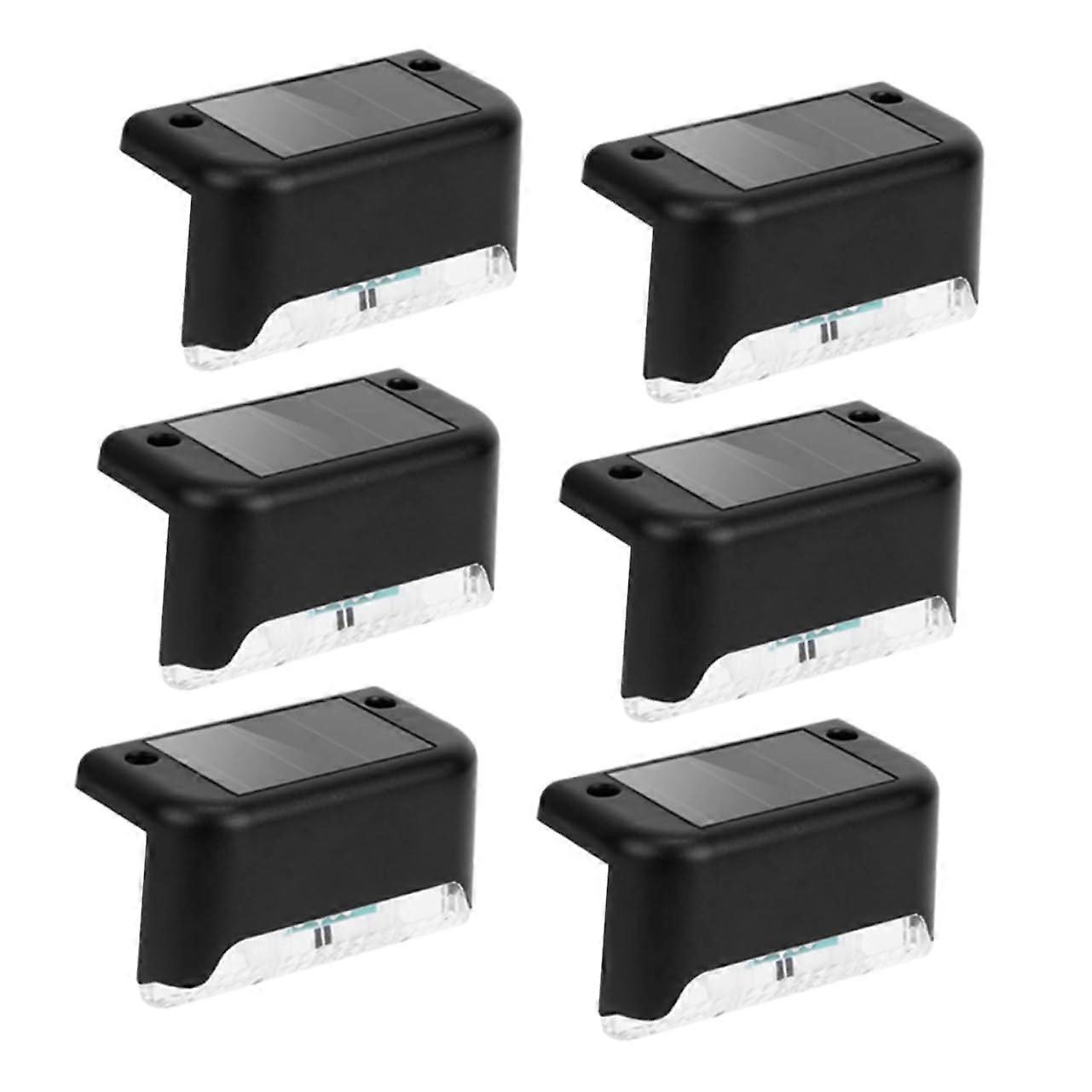 6pcs Solar Fence Lights Outdoor Waterproof LED with Automatic Light Sensor for Garden and Stairs