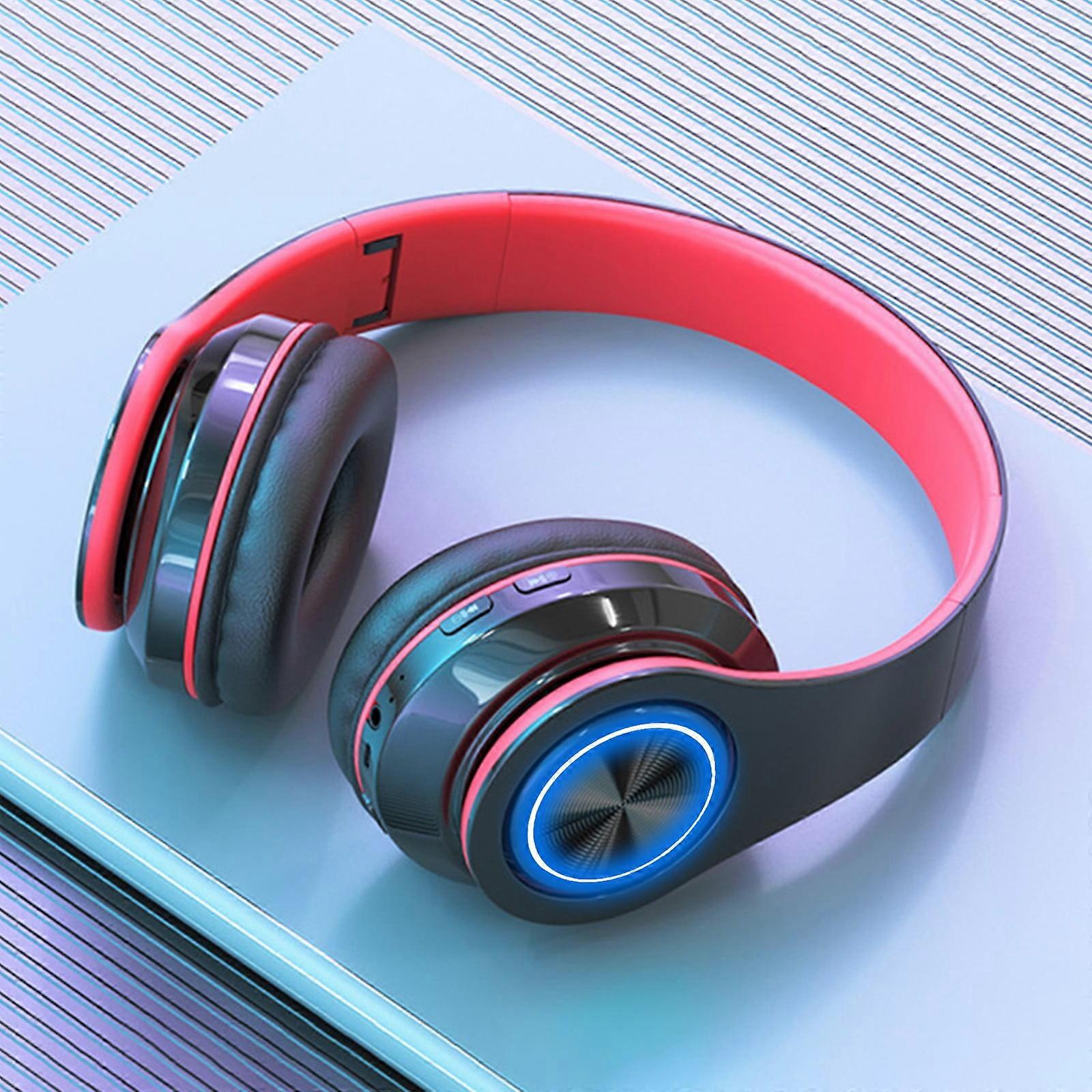 Quinlirra Clearance Wireless Gaming Earbuds, Bluetooth 5.2 with Game Music Mode, 7H Playtime, LED Light (Red & Blue)