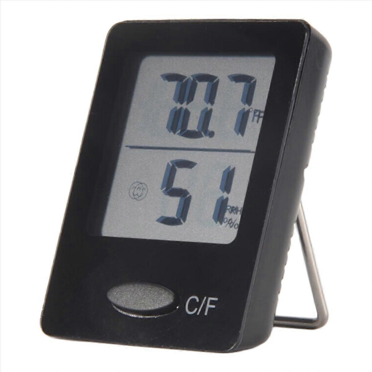 Fugtighedsmåler, Rumtermometer hygrometer, Mini størrelse, Sort,1 pakker