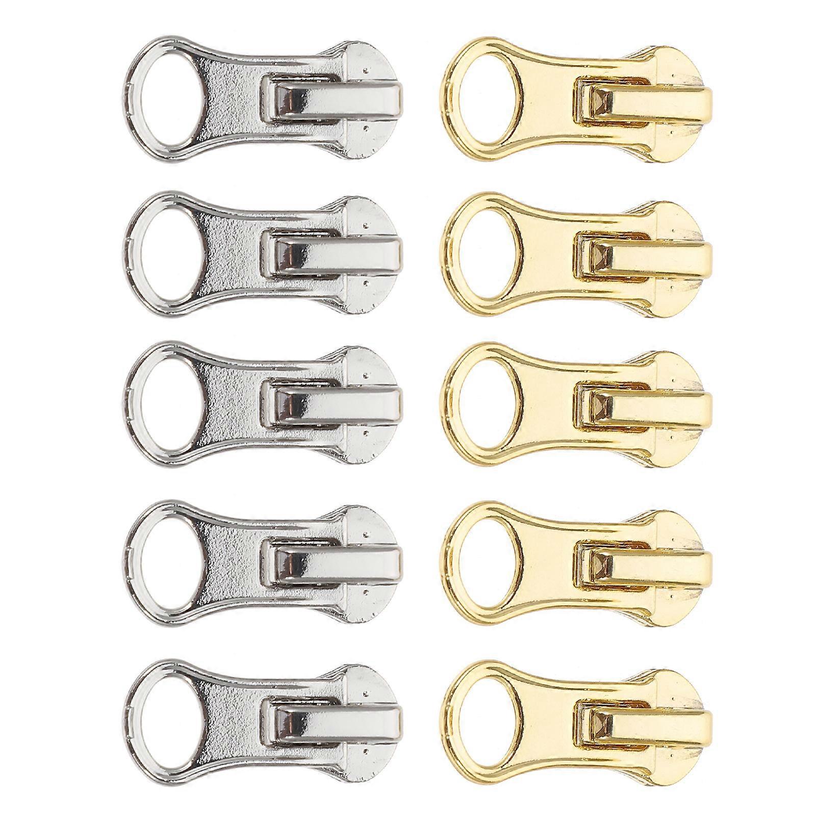 Iron Zipper Tags Zipper Pull Replacement Kit with 10Pcs for Home Use