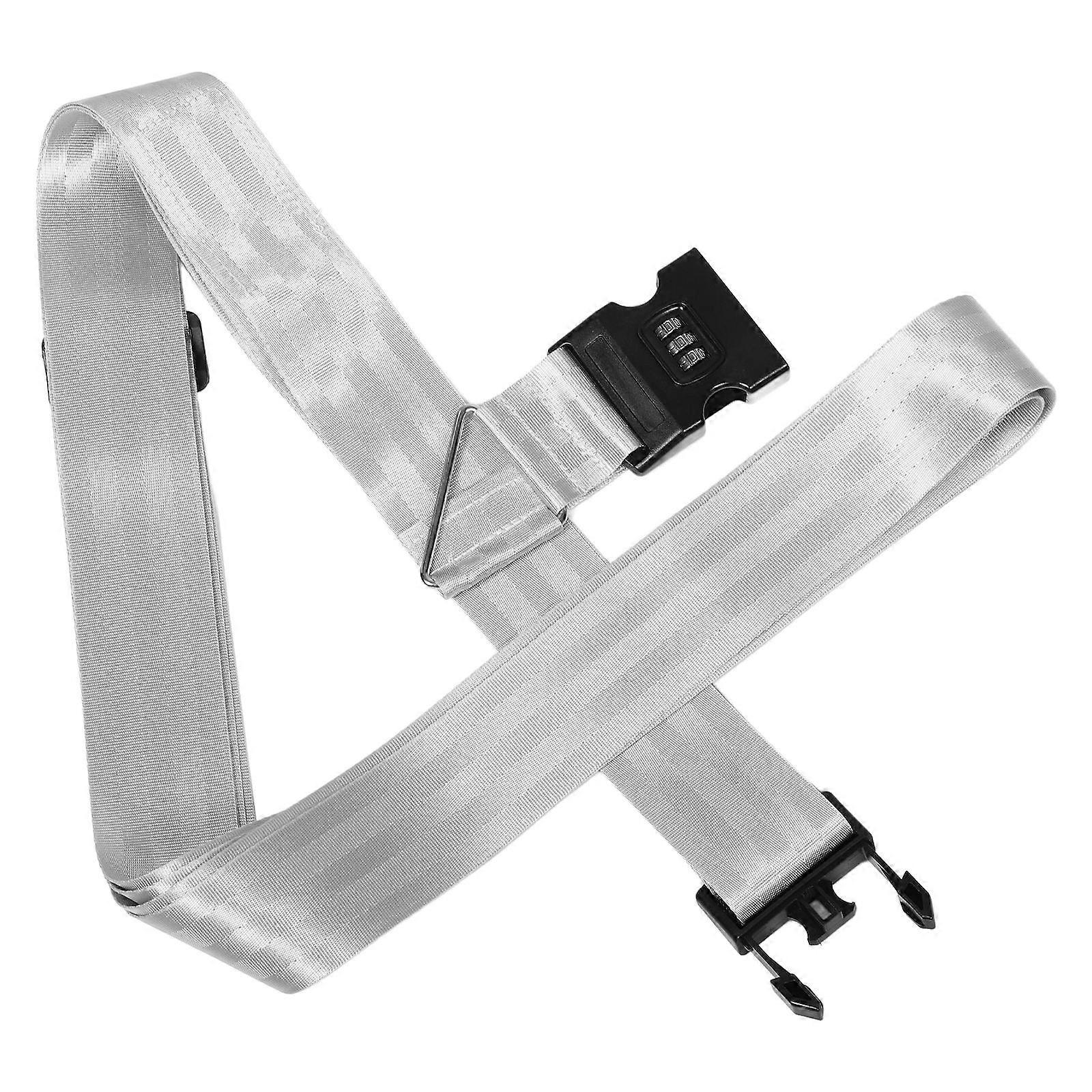 Luggage Strap with Combination Lock for Adjustable Suitcase Belt