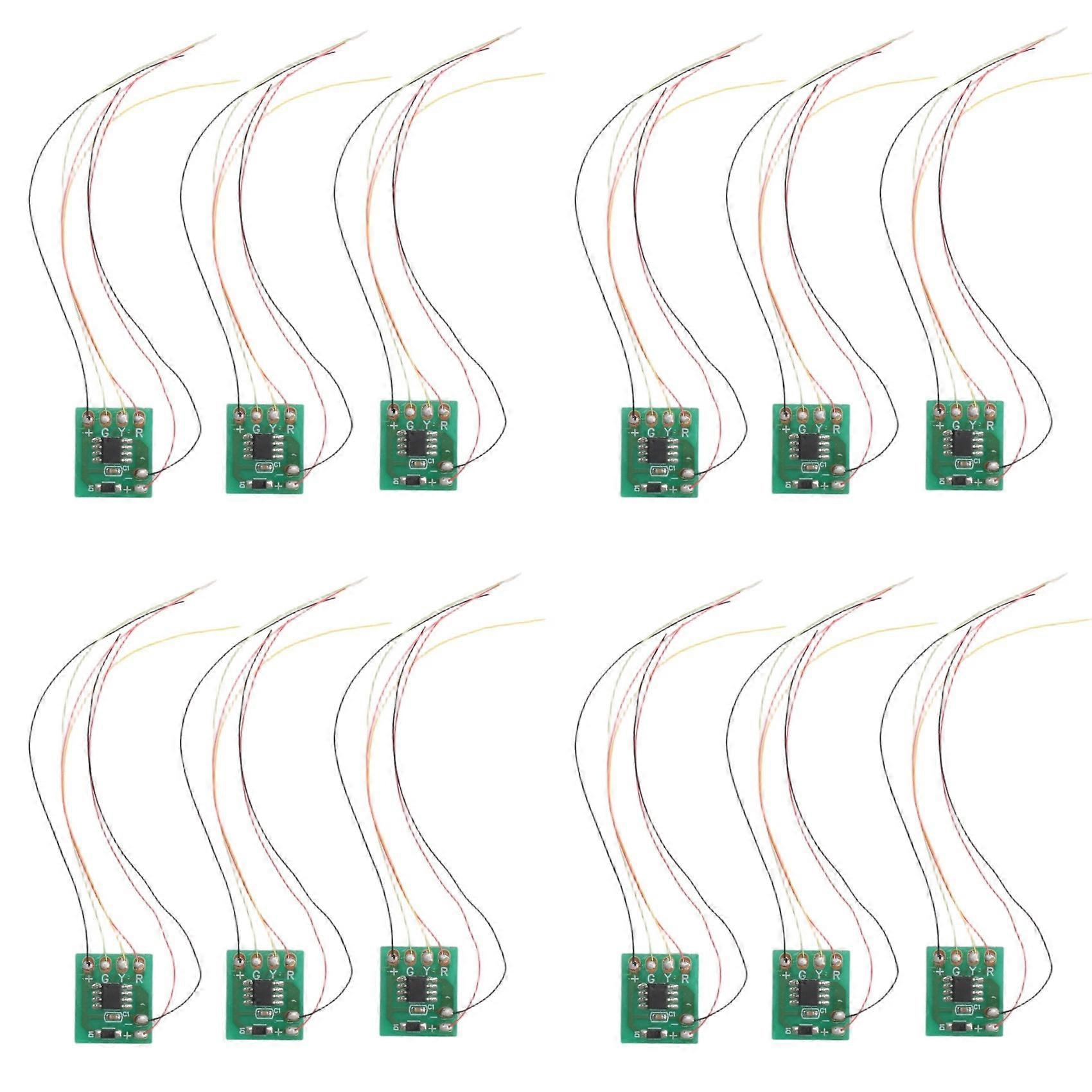 12Pcs HO N Scale Model Electric Circuit Board Traffic Light Signal Model HO Scale Train Railway Miniatures