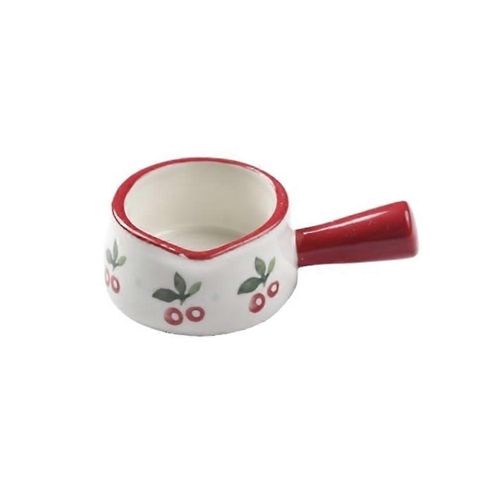 Gravy Boat and HandPainted Milk Pitcher with Handle, Red Ceramic Jug for Easy Pour and Serving
