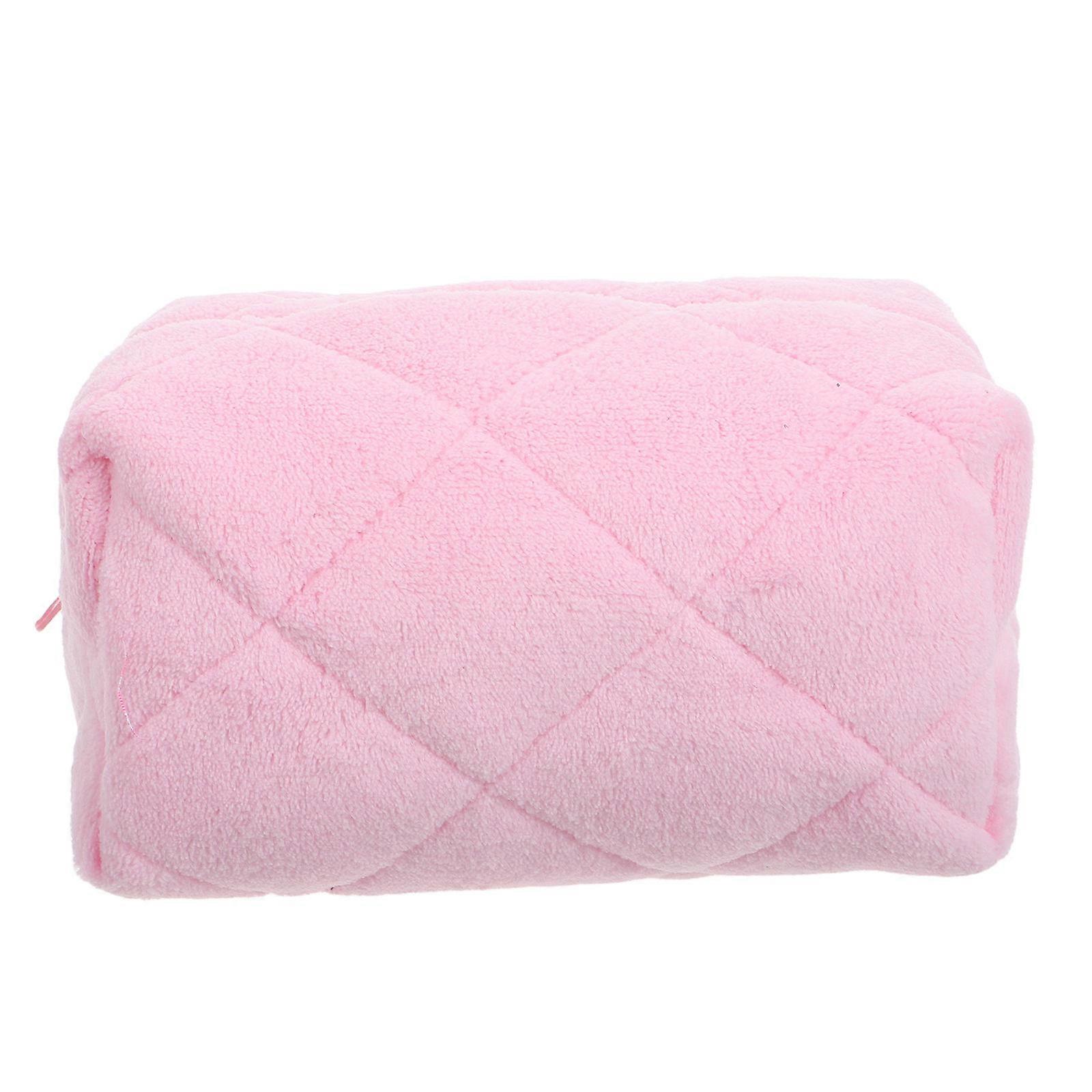 Pink Plush Makeup Bag for Storage with Soft and Comfortable Material