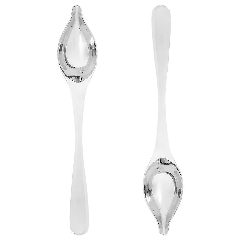 Silver Stainless Saucier Spoon for Sauce Pouring 2Pcs Culinary Decorating Tools