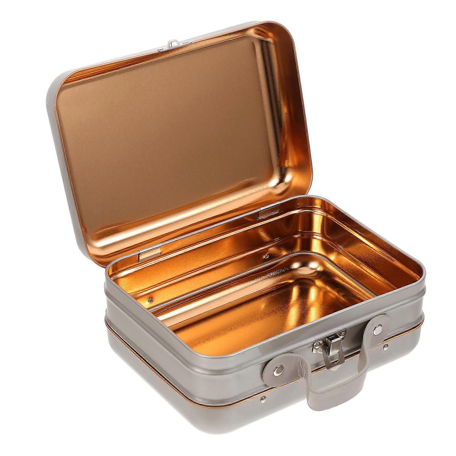 Silver Handheld Tin Box for Multi-Use Storage Tinplate Container