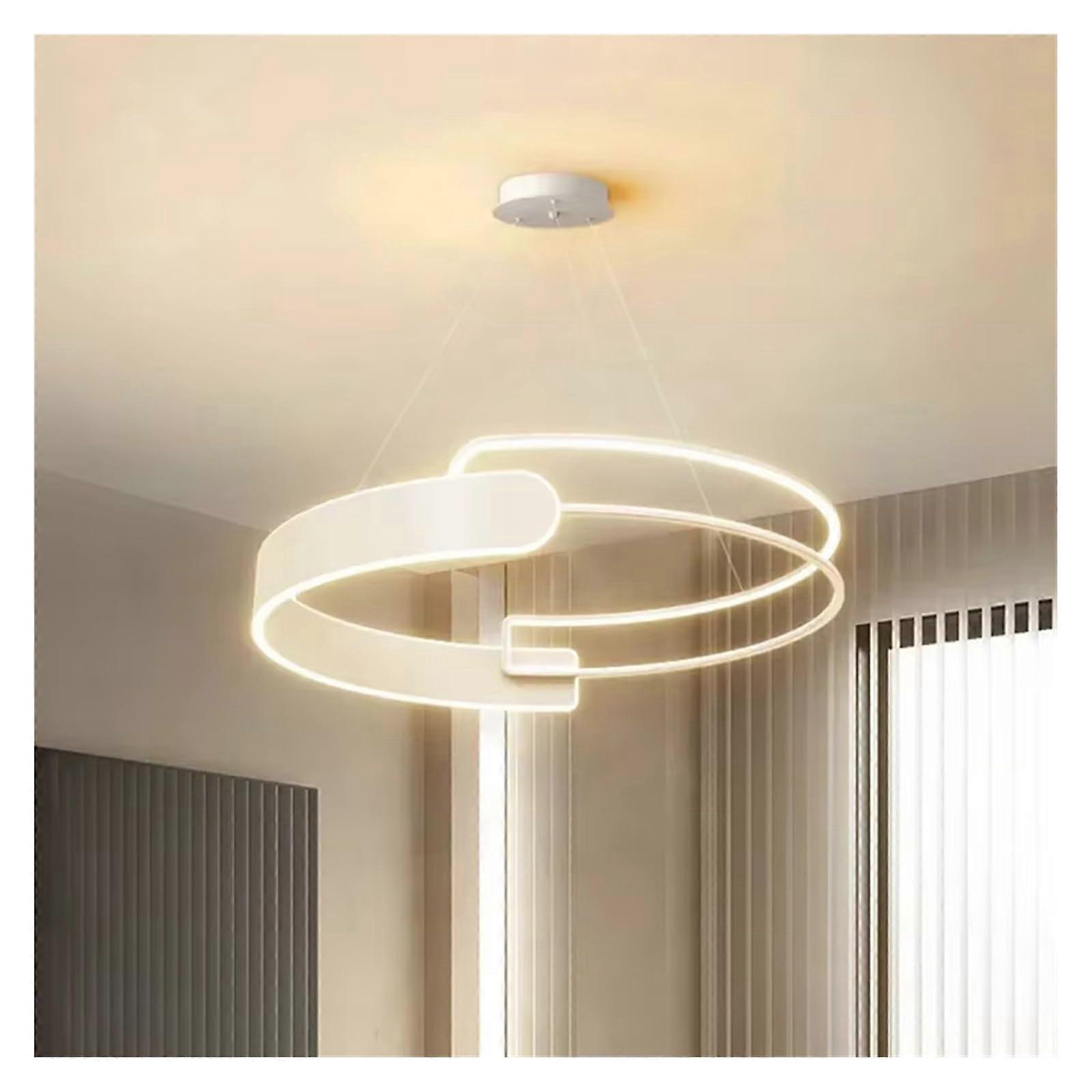 Modern LED Pendant Light with Adjustable Height, Luxury Ceiling Fixture for Dining Room, 100cm White