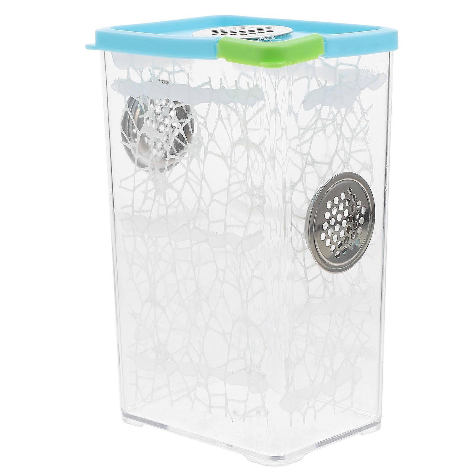 MultiFunctional Jumping Spider Hide and Reptile Feeding Box with Transparent Lid for Easy Observation and Compact Indoor Use