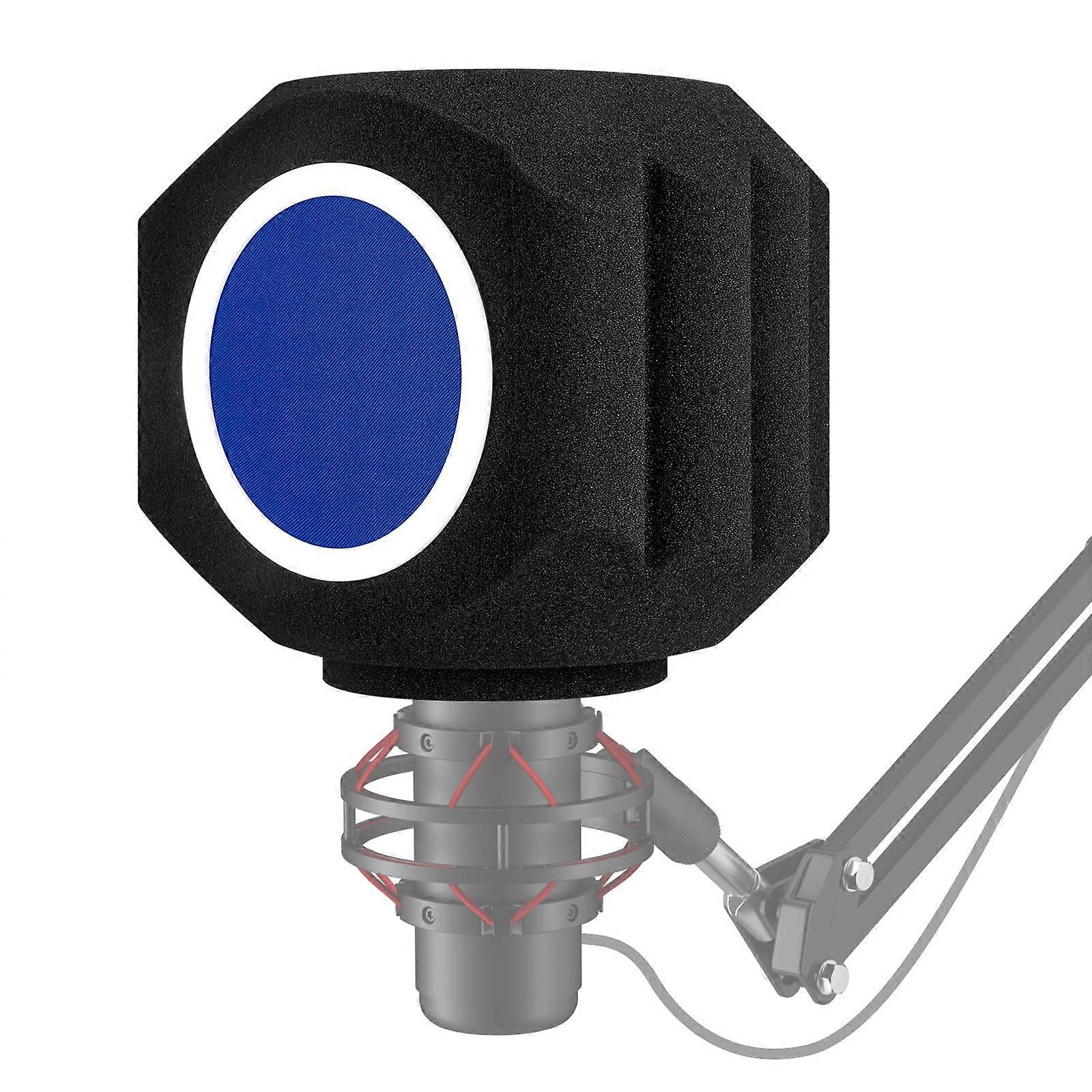 Microphone Isolation Shield with Pop Filter for Studio Recording, Noise Reduction Acoustic Foam