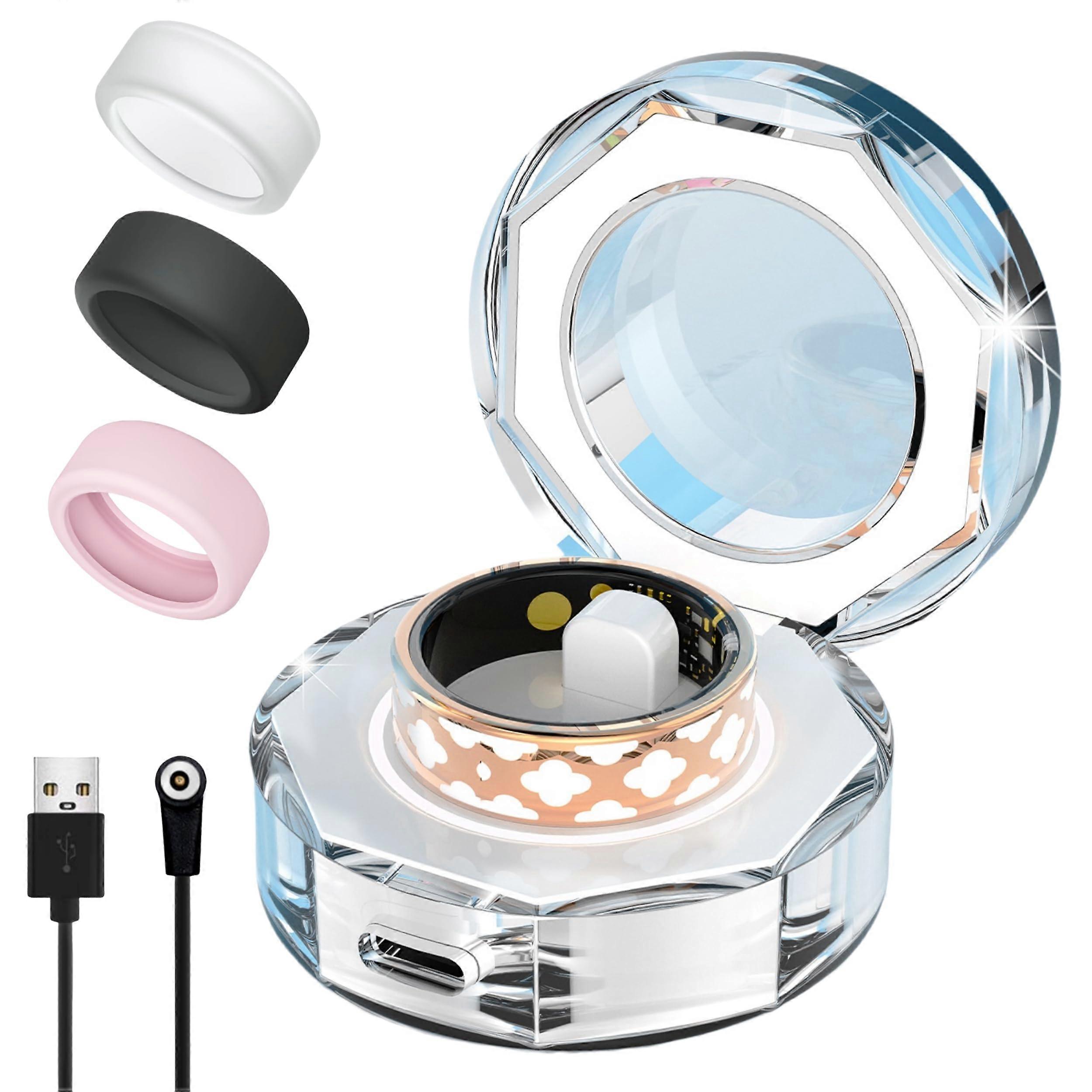 Smart Health Ring with Sleep and Heart Rate Monitor, IP68 Waterproof Fitness Tracker Ring 12#