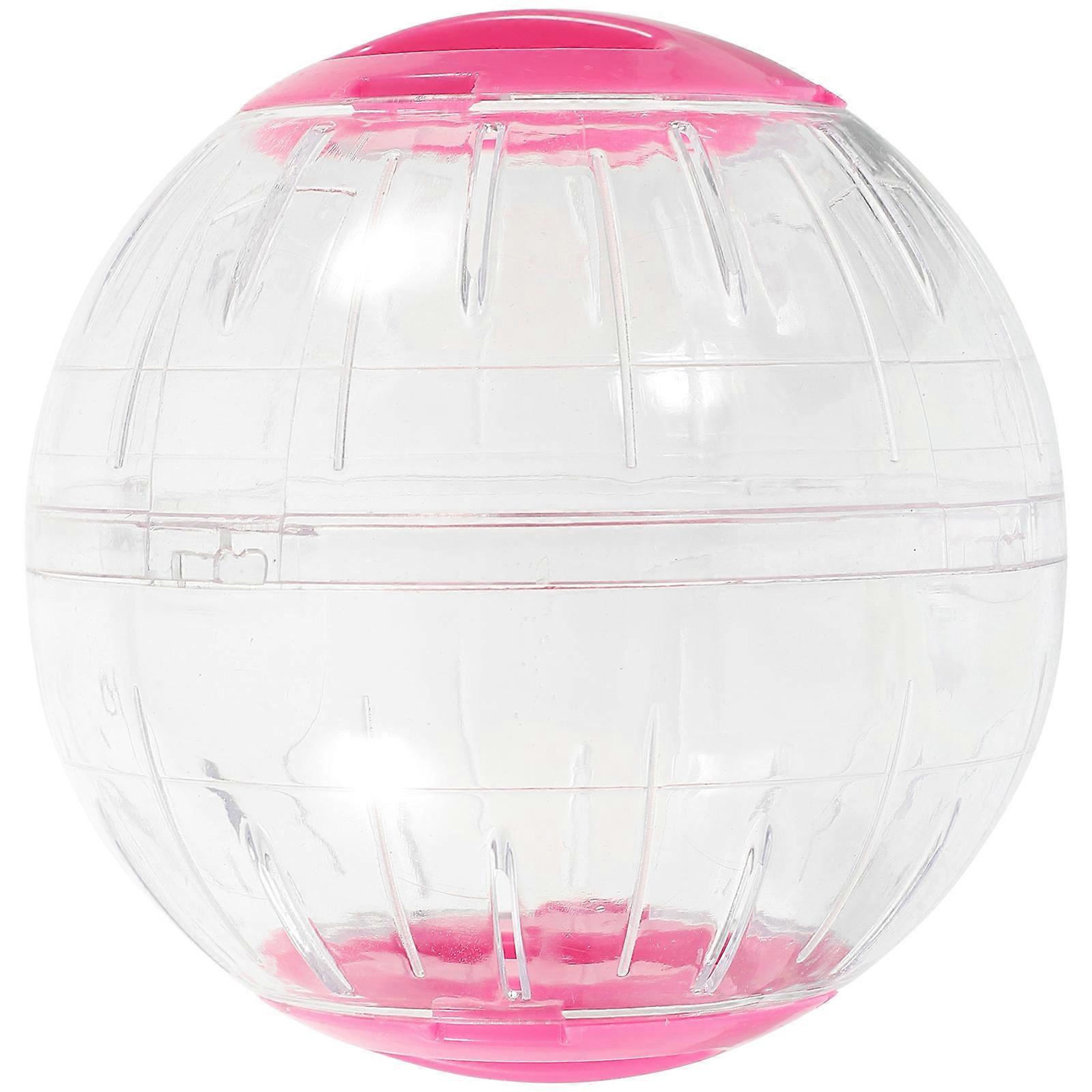 Small Animal Activity Toy Pink Plastic Round Shape Pet Owners 1Set