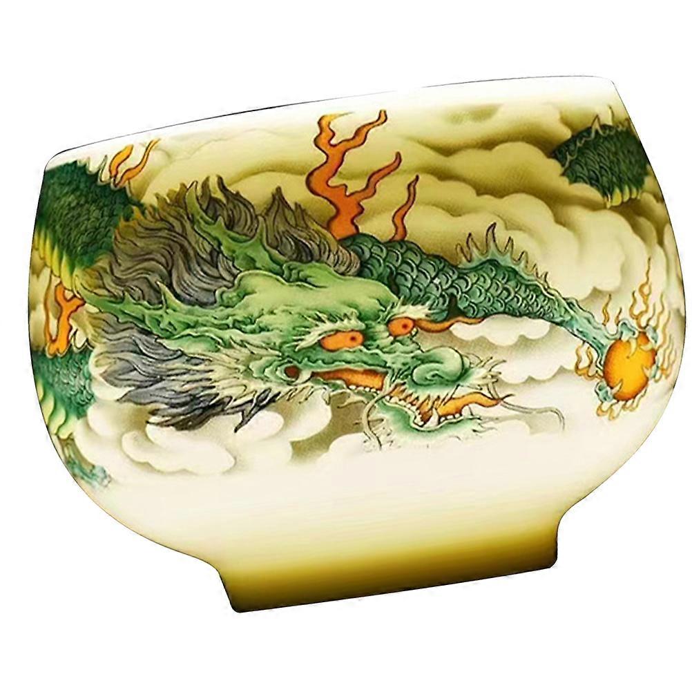 Ceramic Teacup Traditional Design Multi-Colored Round Belly Holding Tea 1Pcs