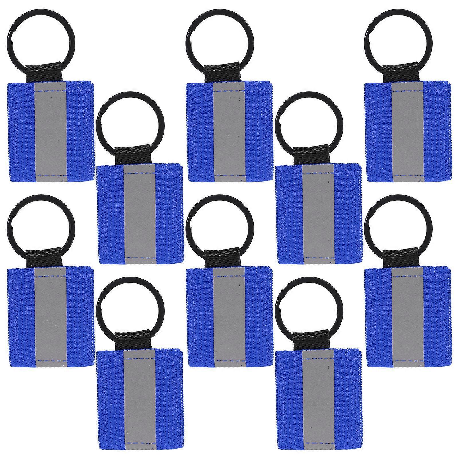 Double Sided Reflective Keychain Labels Reflective Accessory for Safety 10Pcs