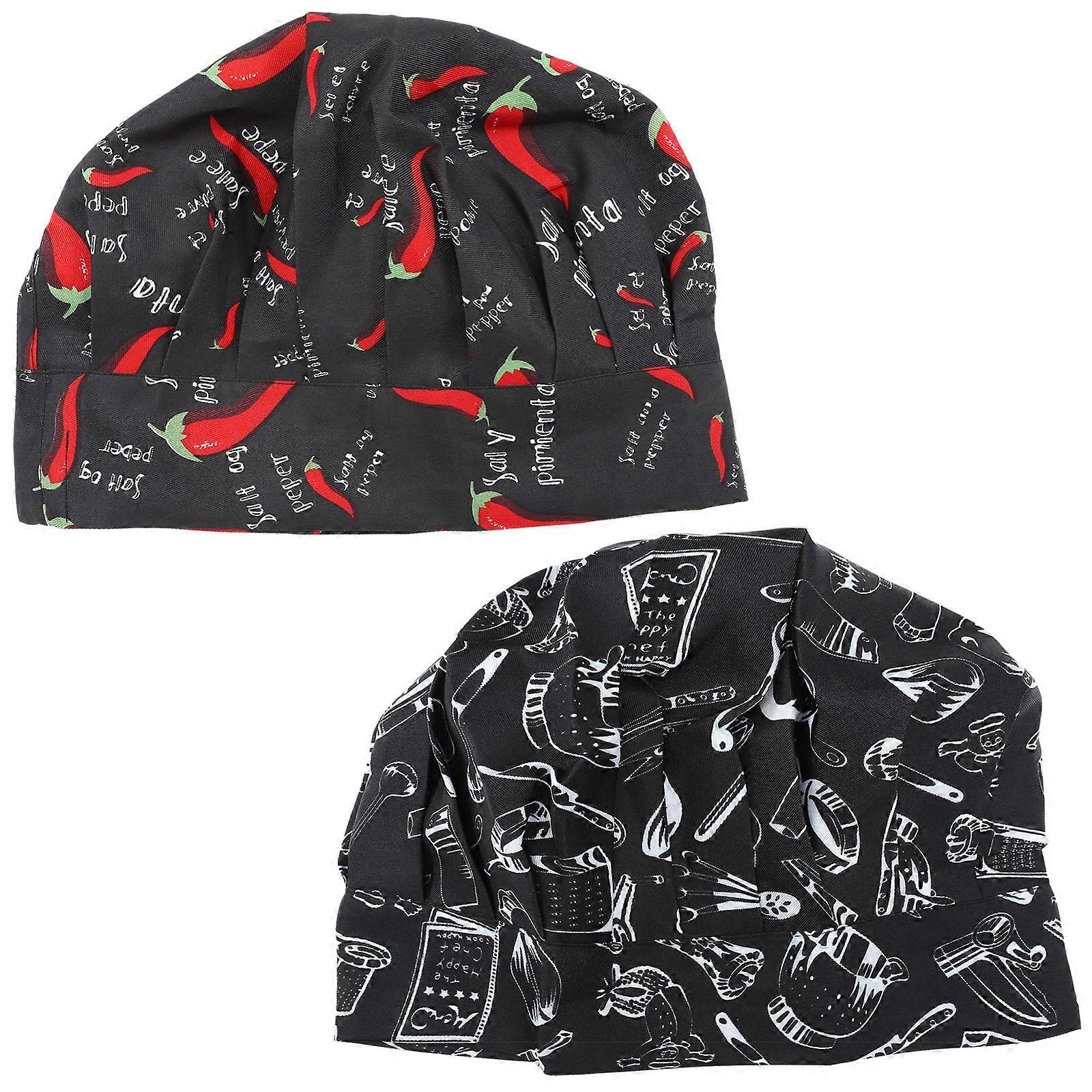Chef Hat Multi-Purpose Chef Caps for Protection 2Pcs Cotton Cloth Hats