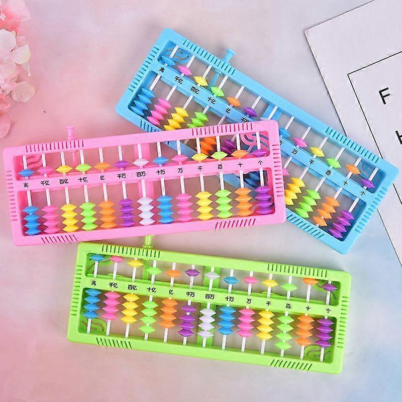 1Pc Plastic Abacus Arithmetic Calculating Tool 13 Rods With Colorful Beads