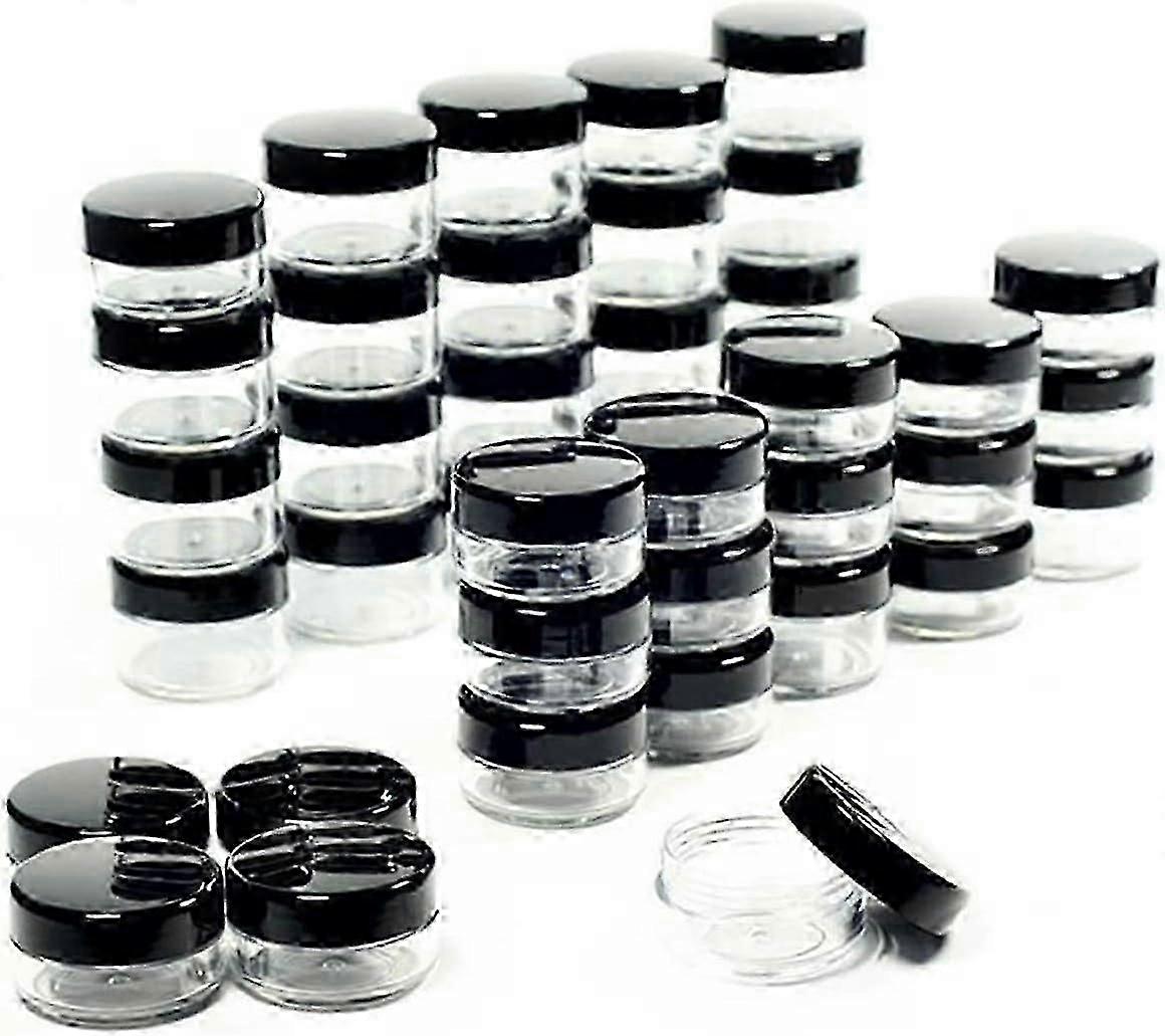 50 Pcs Empty Plastic Cosmetic Jars, 5ml Sample Containers Pots Bottles with Clear Lids