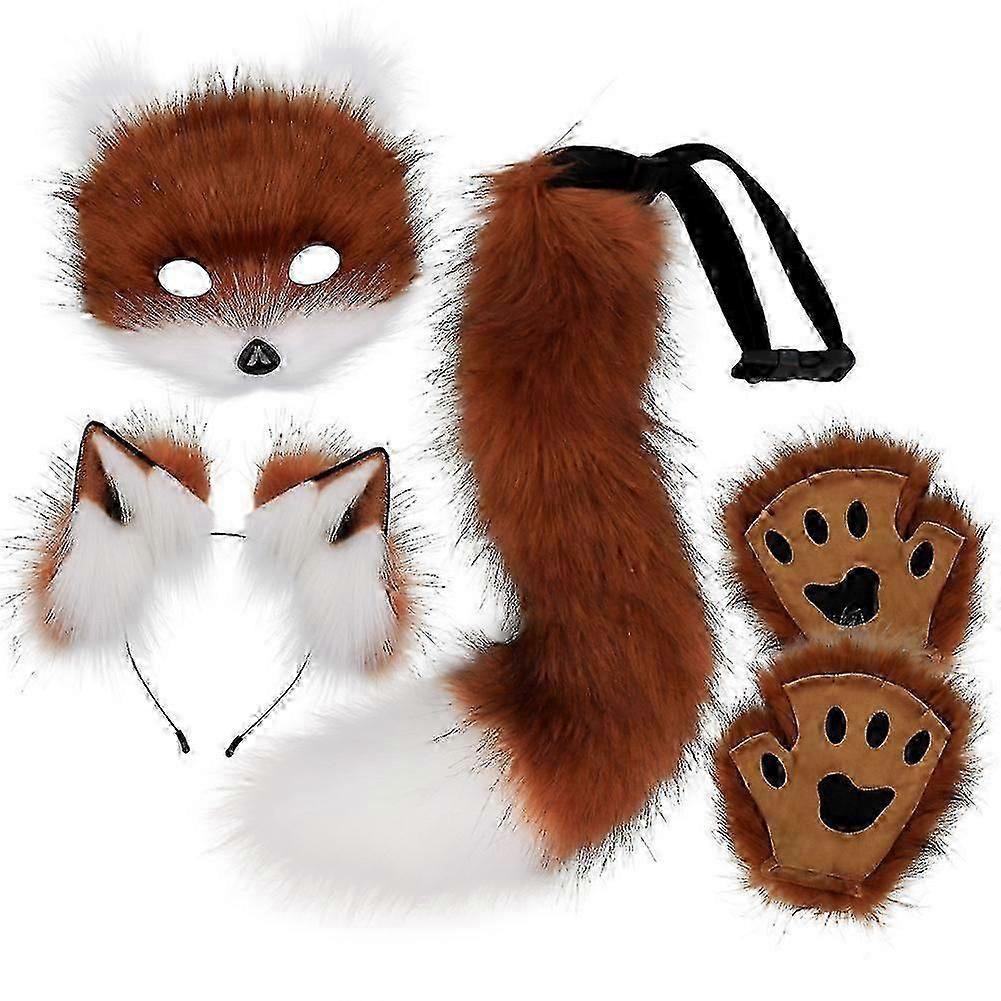 Accessoires de cosplay de renard avec masque et queue