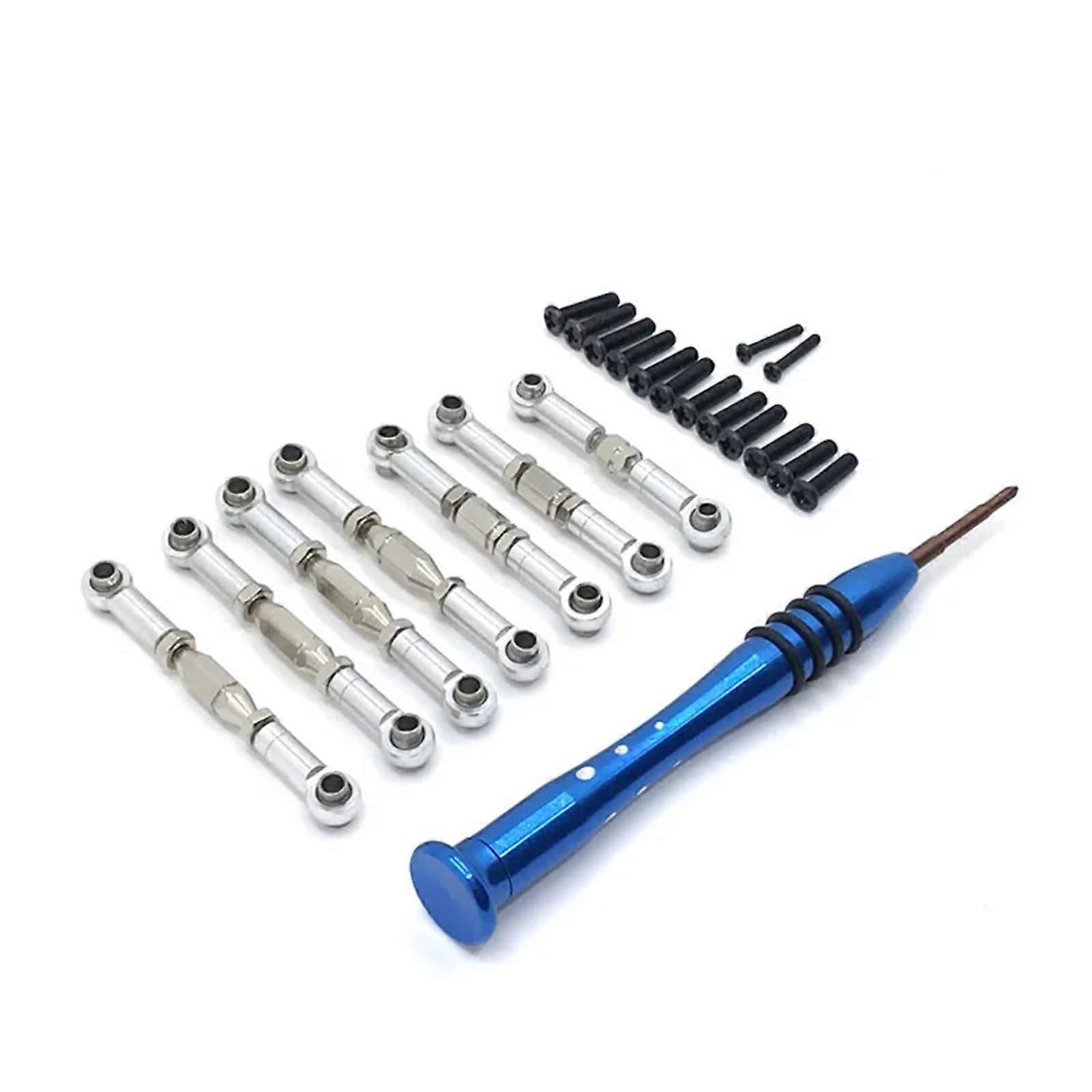 RC Car Steering Linkage Upgrade Parts, White Aluminum Tie Rod Set for 144001 144002 124016124019